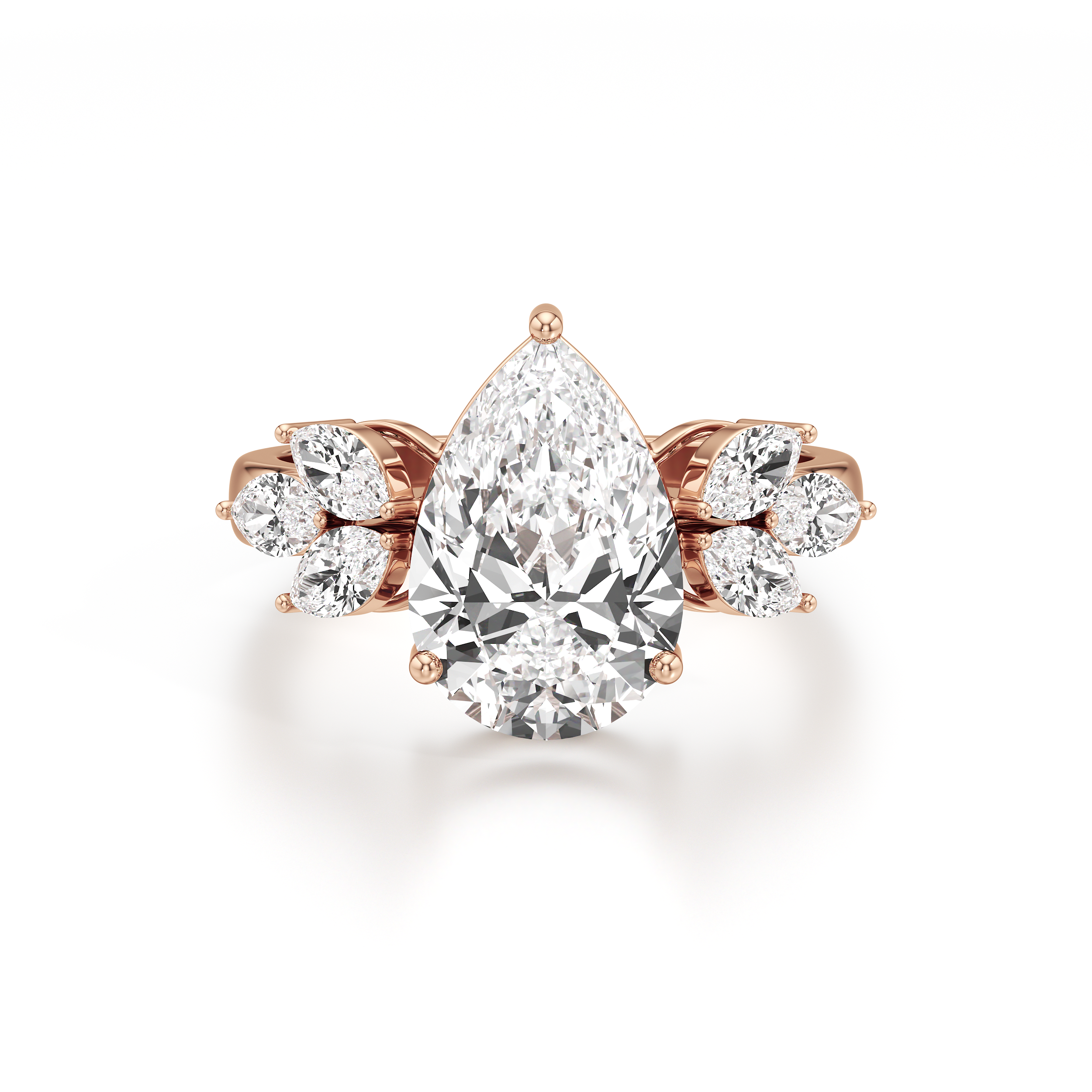 Flower Hugging Marquise Ring
