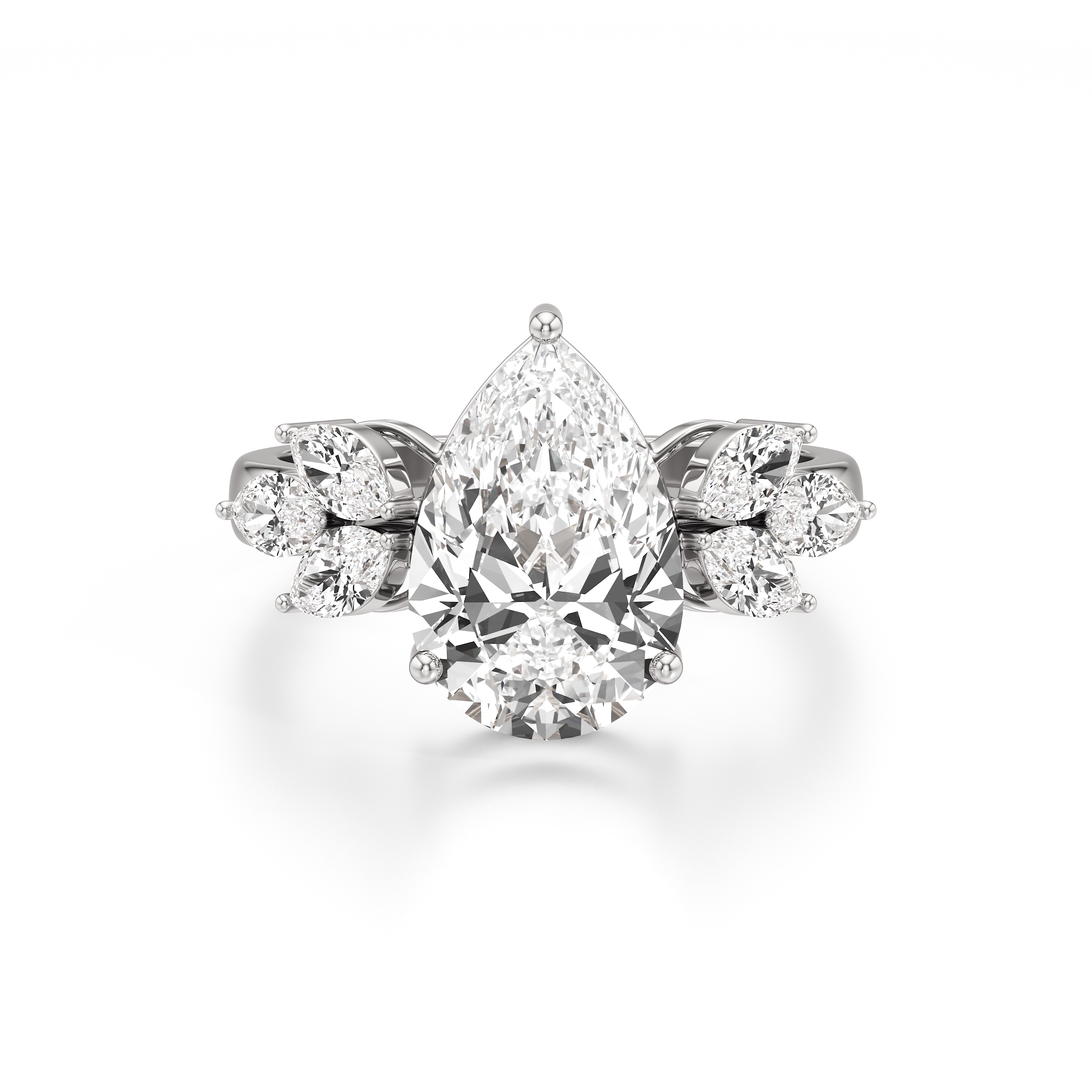 Flower Hugging Marquise Ring