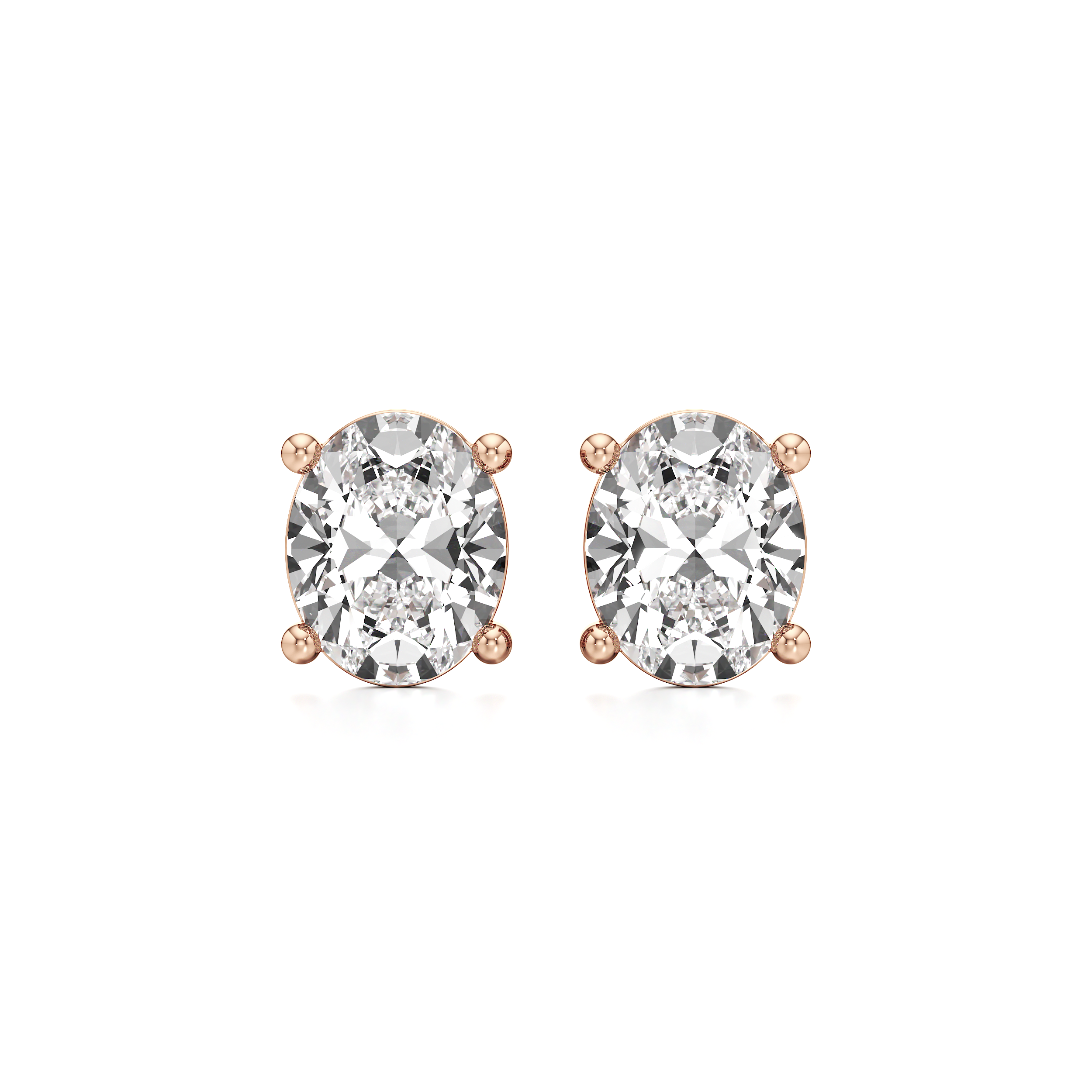 Oval Solitaire Stud Earrings