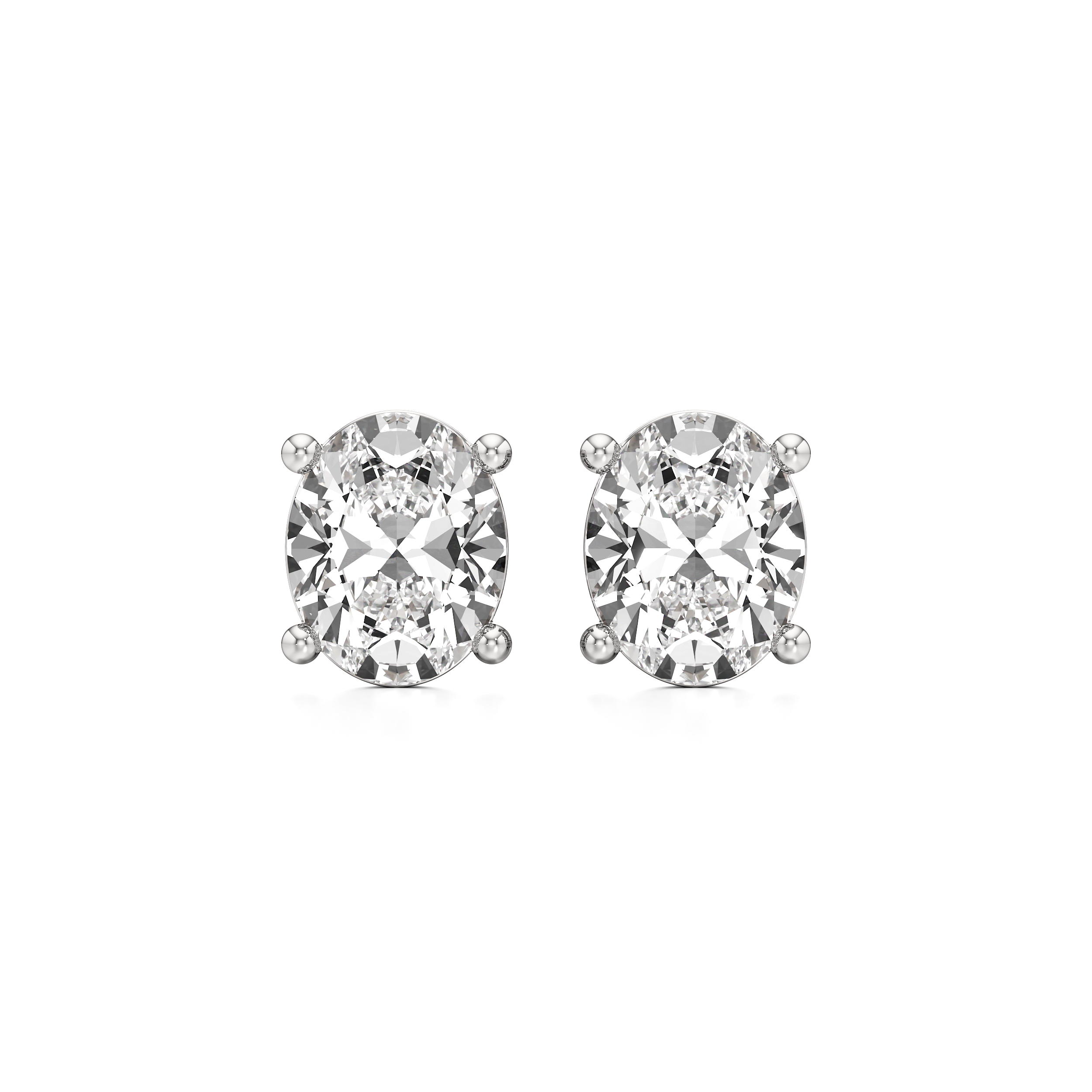 Oval Solitaire Stud Earrings