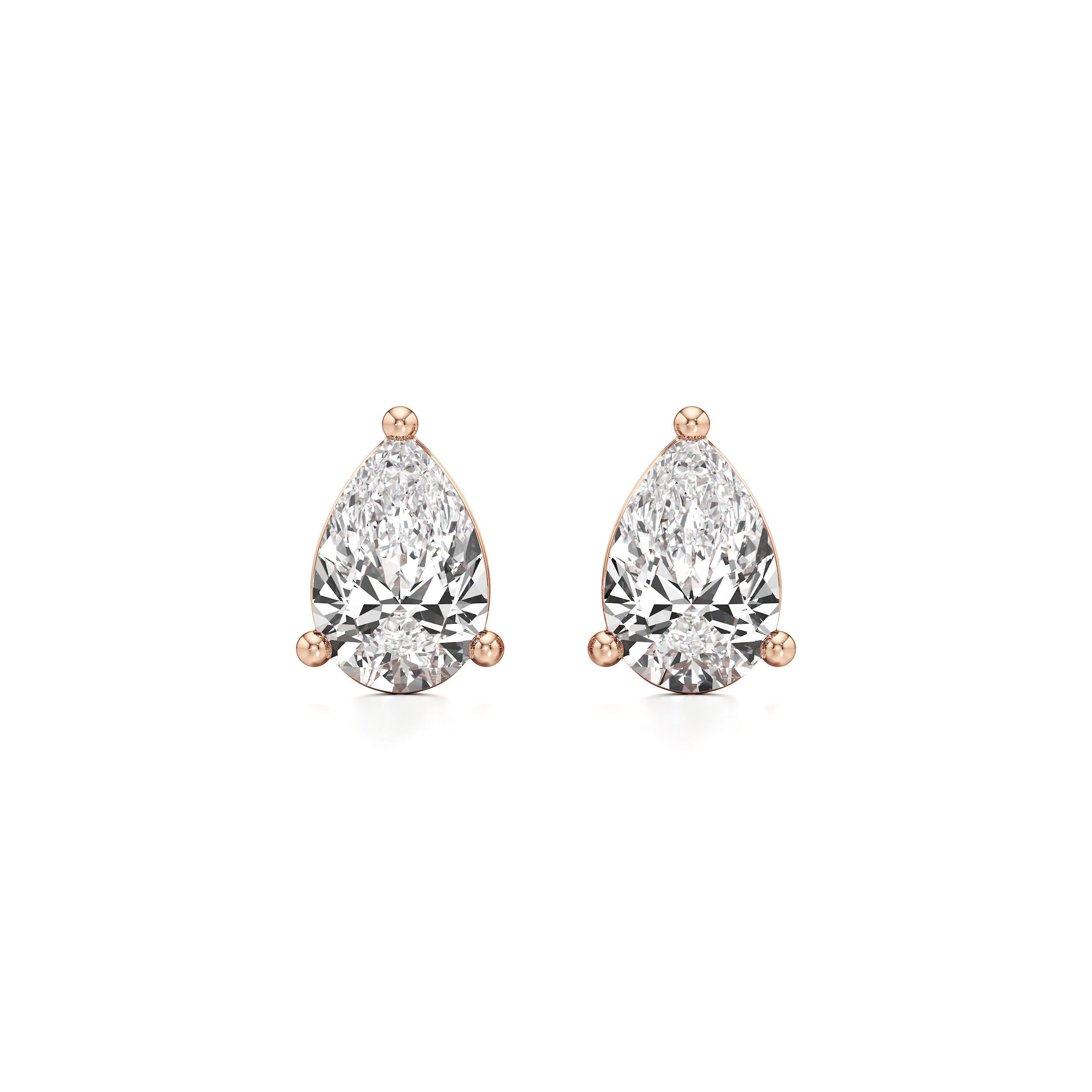 Pear Solitaire Stud Earrings