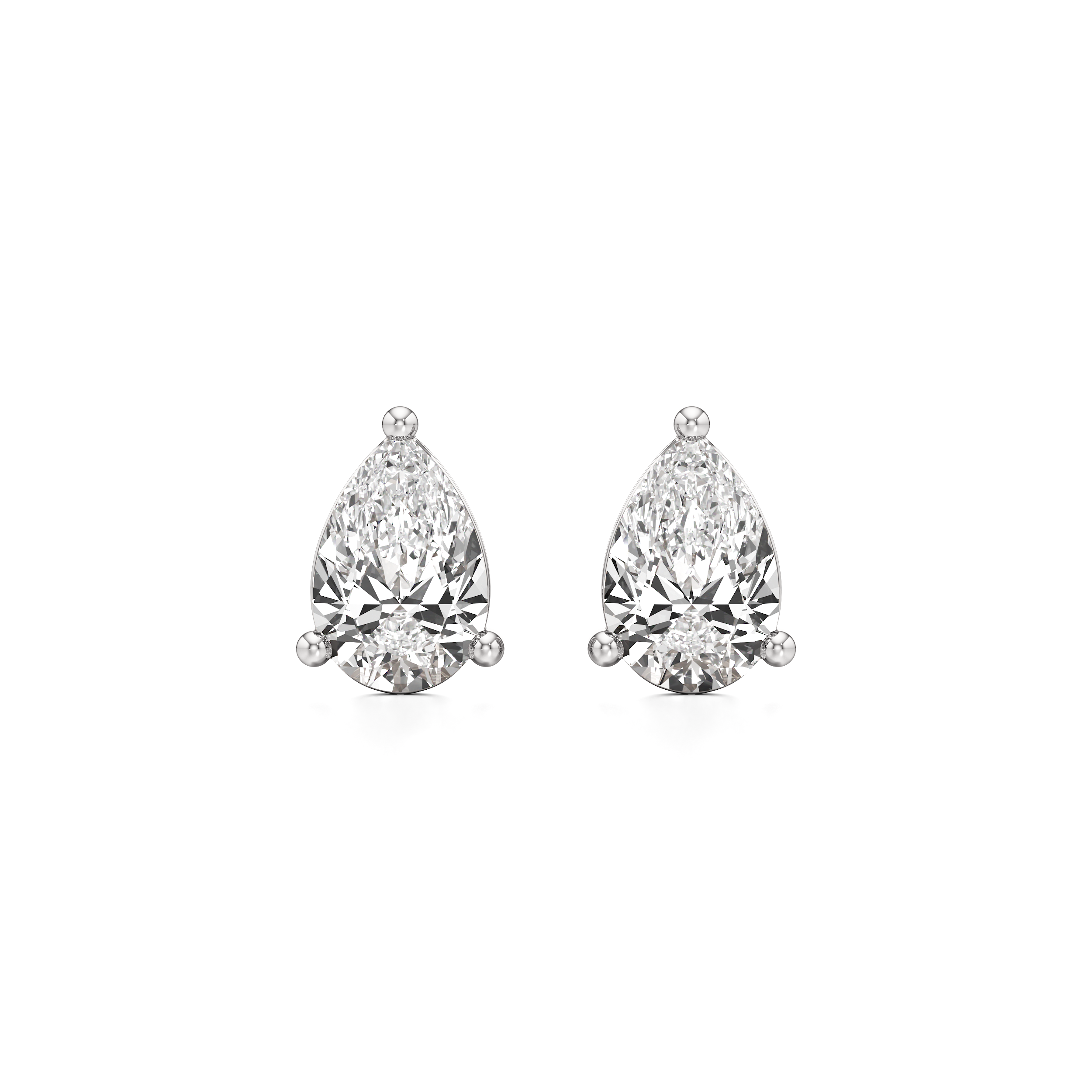 Pear Solitaire Stud Earrings