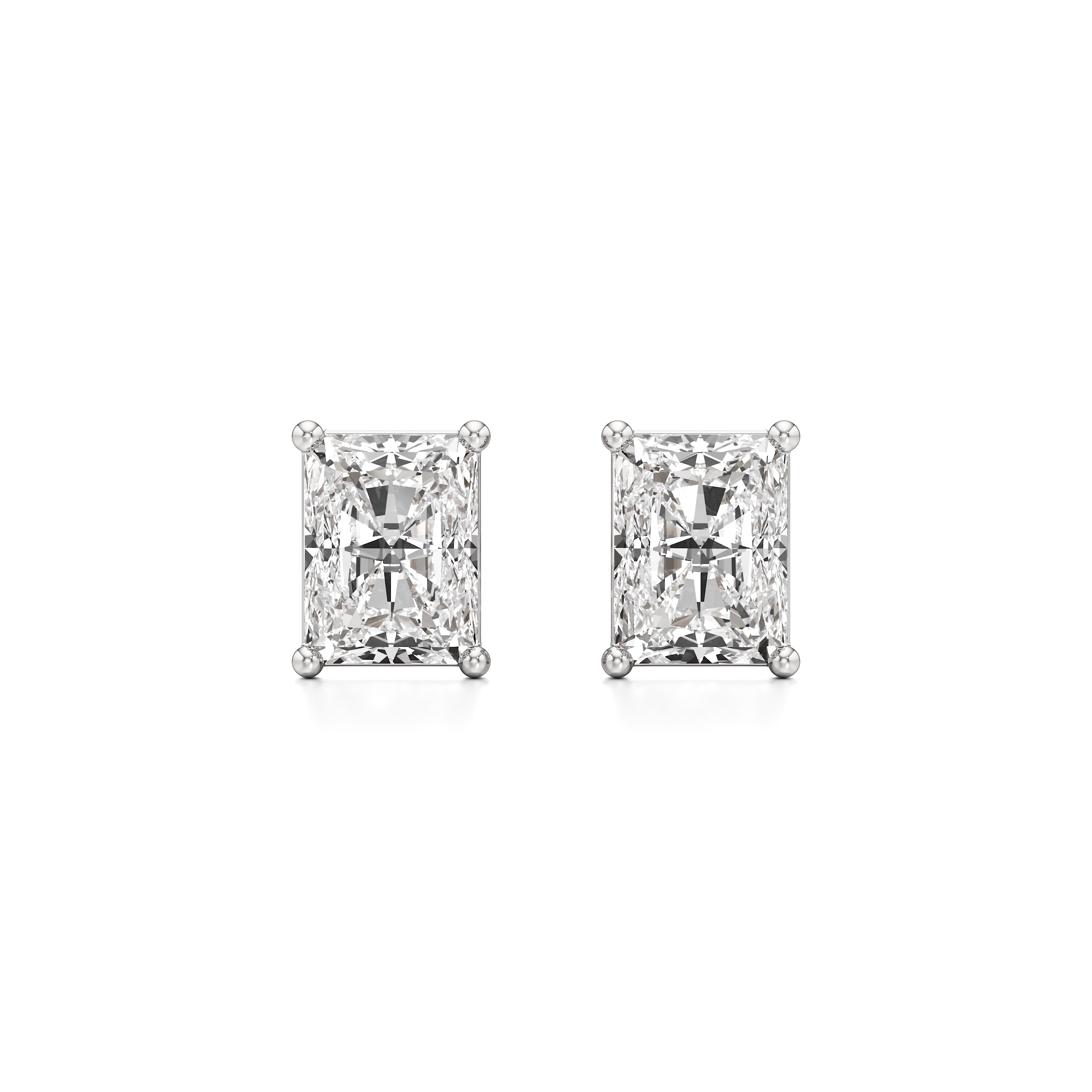 Radiant Solitaire Stud Earrings