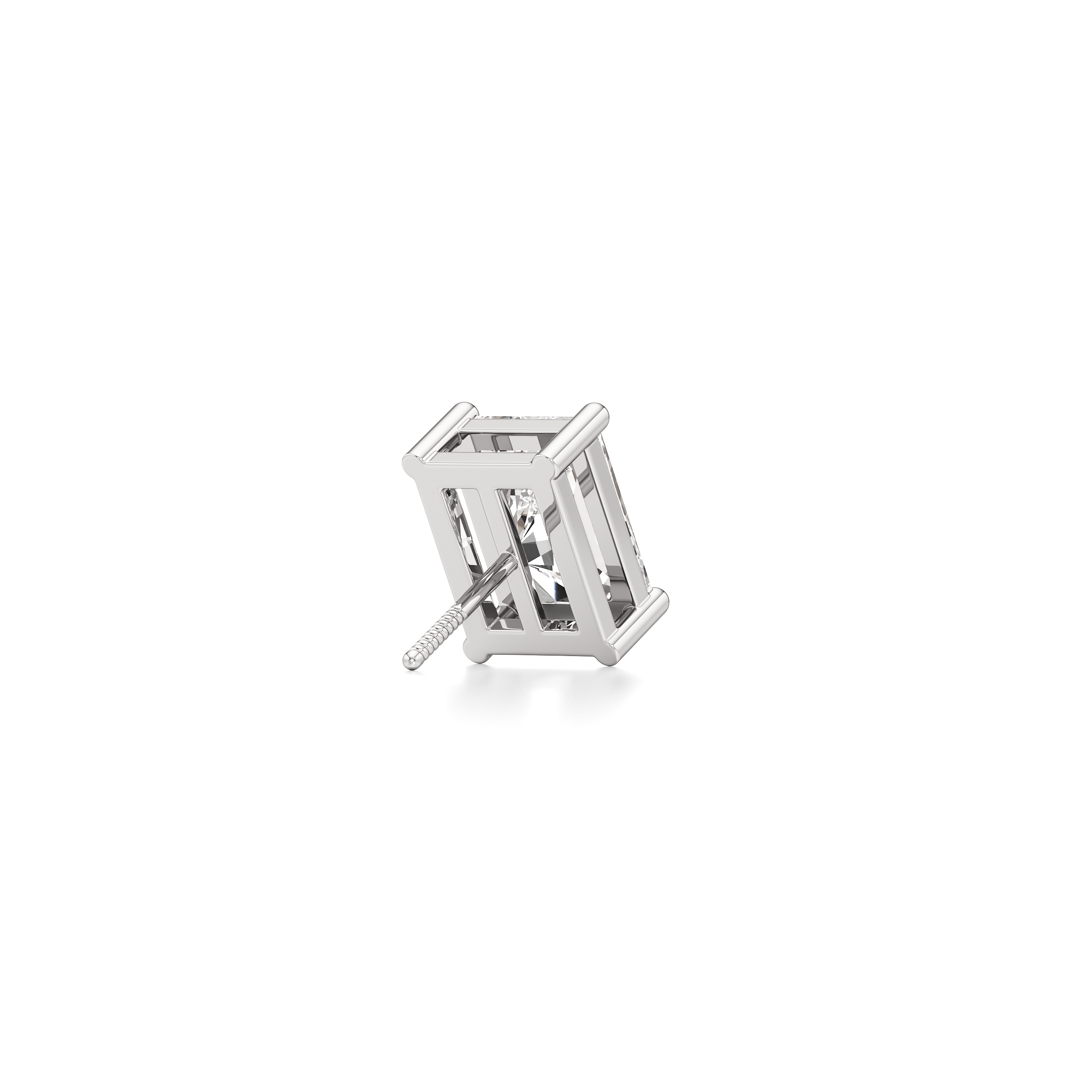 Radiant Solitaire Stud Earrings