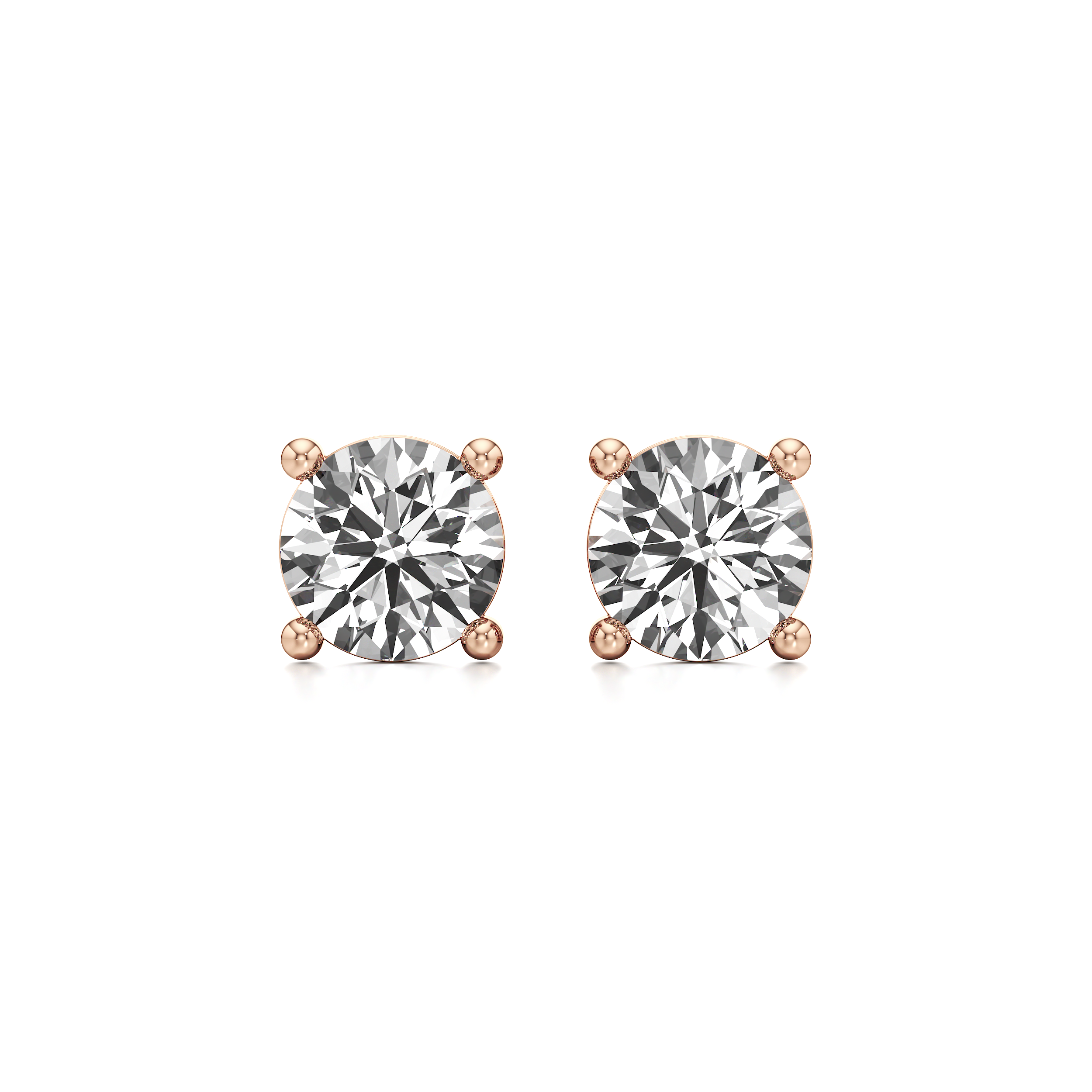 Round Solitaire Stud Earrings