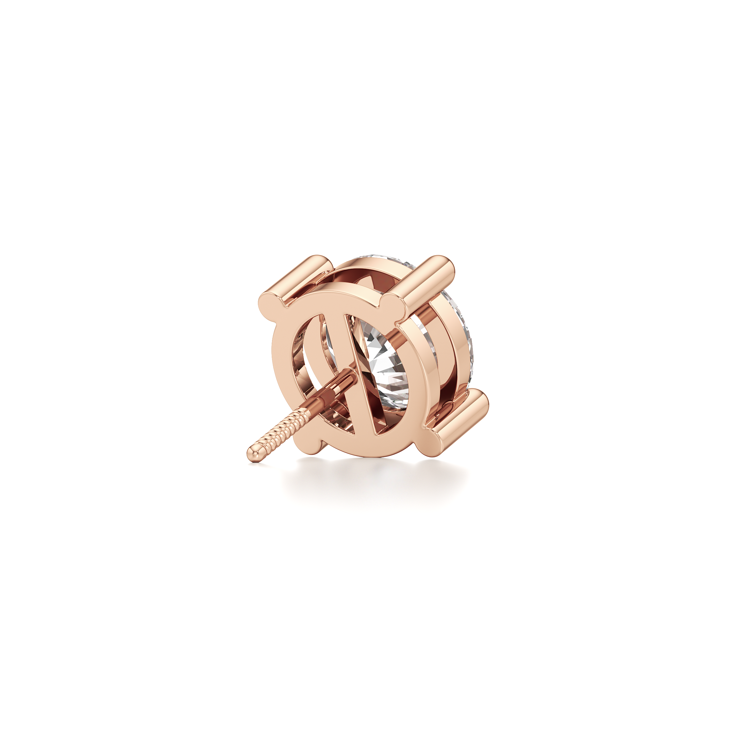Round Solitaire Stud Earrings