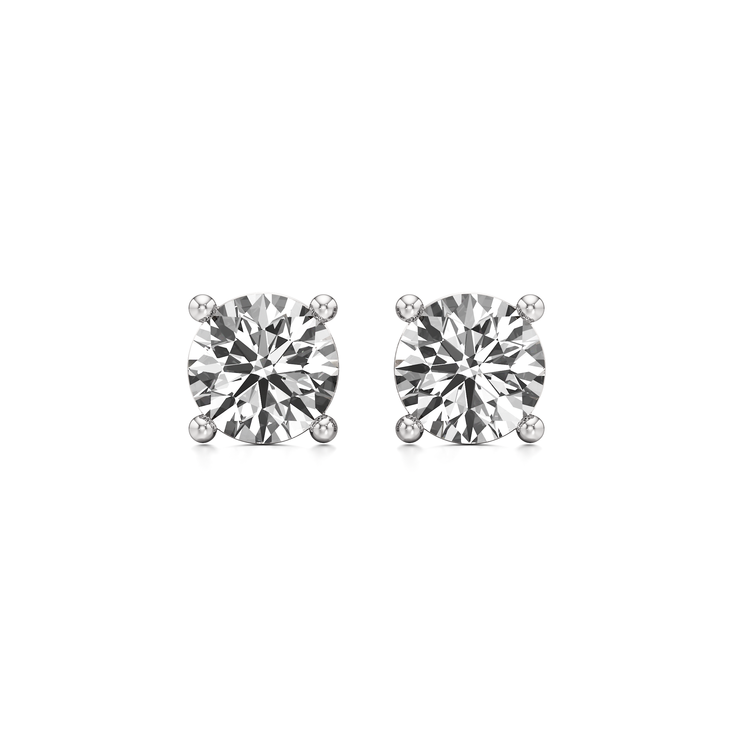 Round Solitaire Stud Earrings