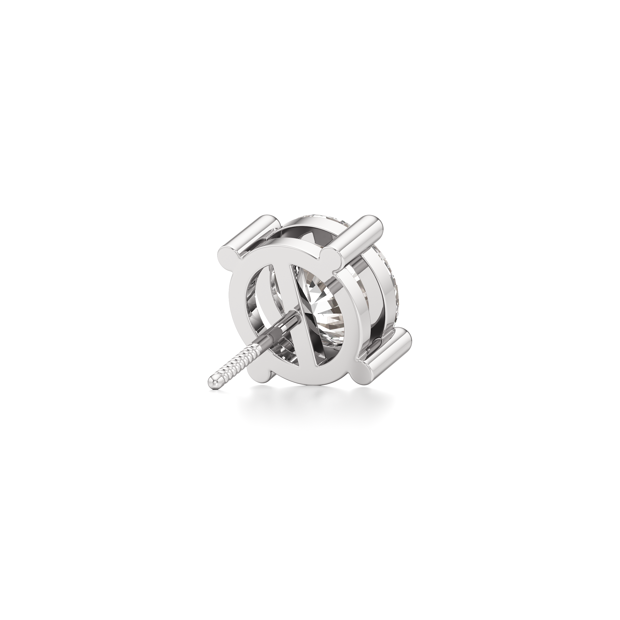 Round Solitaire Stud Earrings