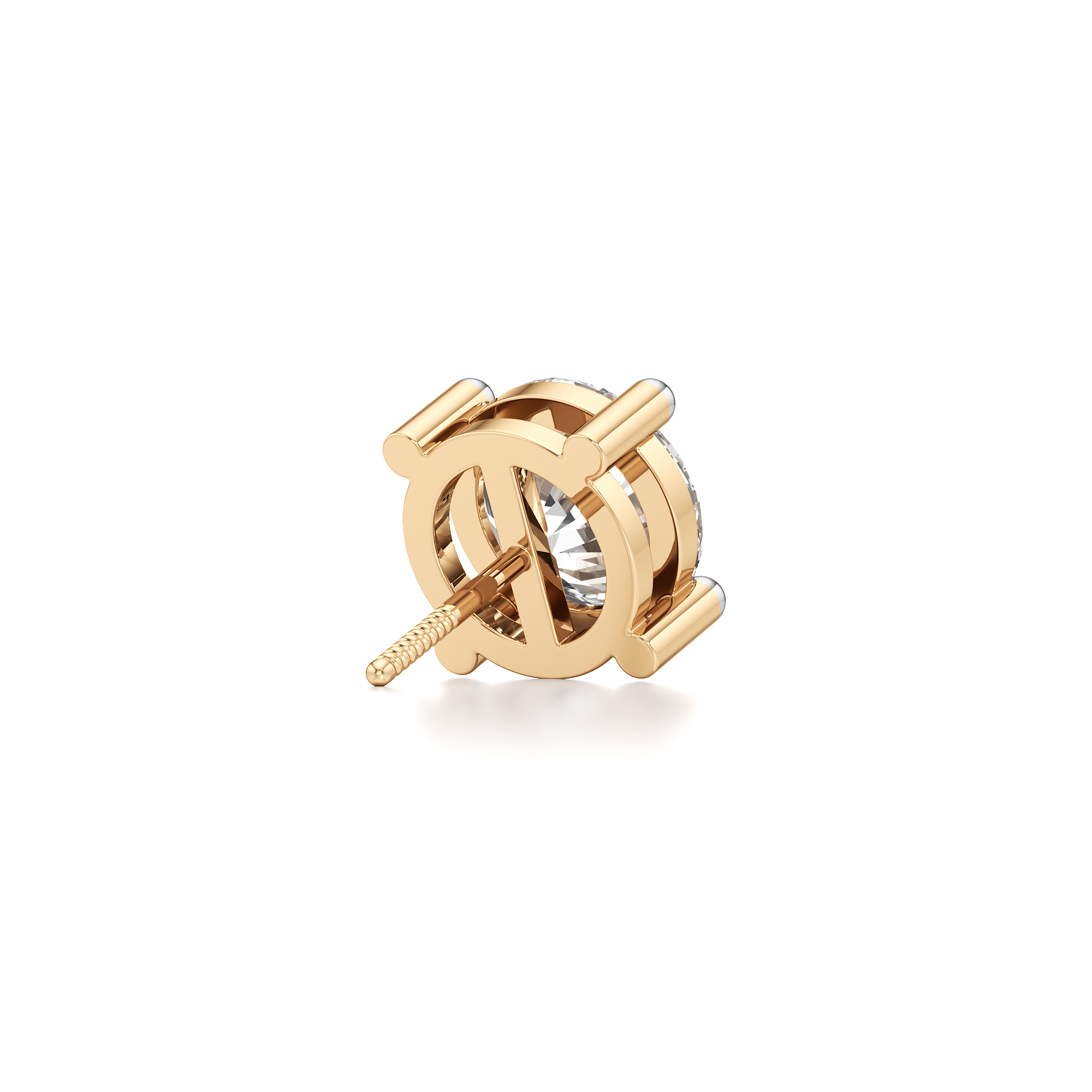Round Solitaire Stud Earrings