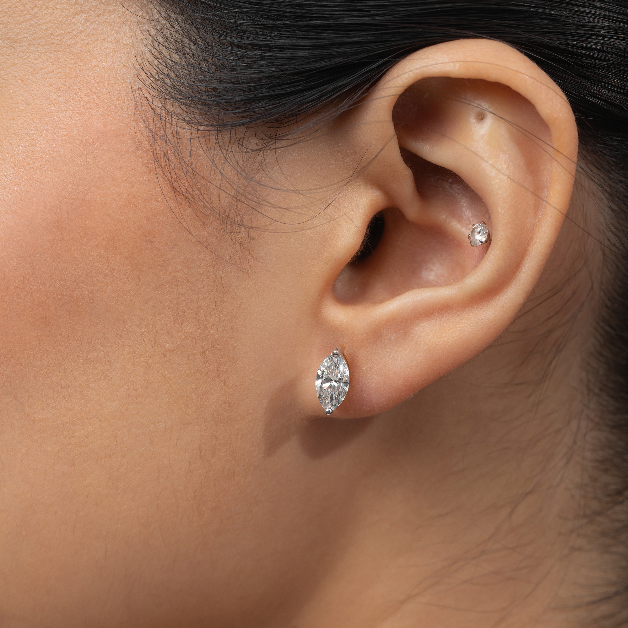 Marquise Solitaire Stud Earrings