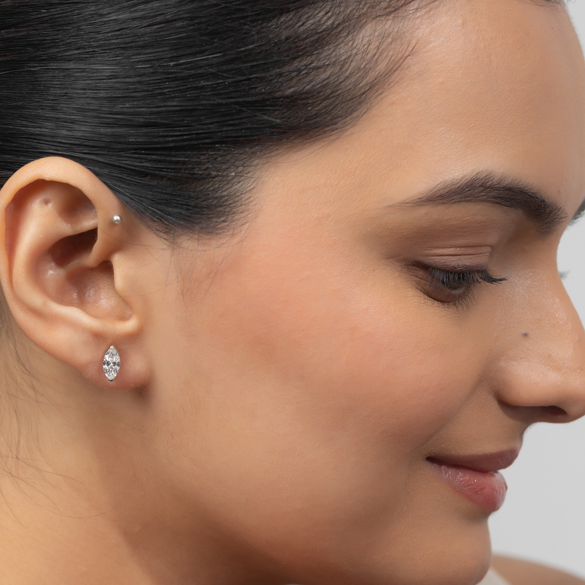 Marquise Solitaire Stud Earrings