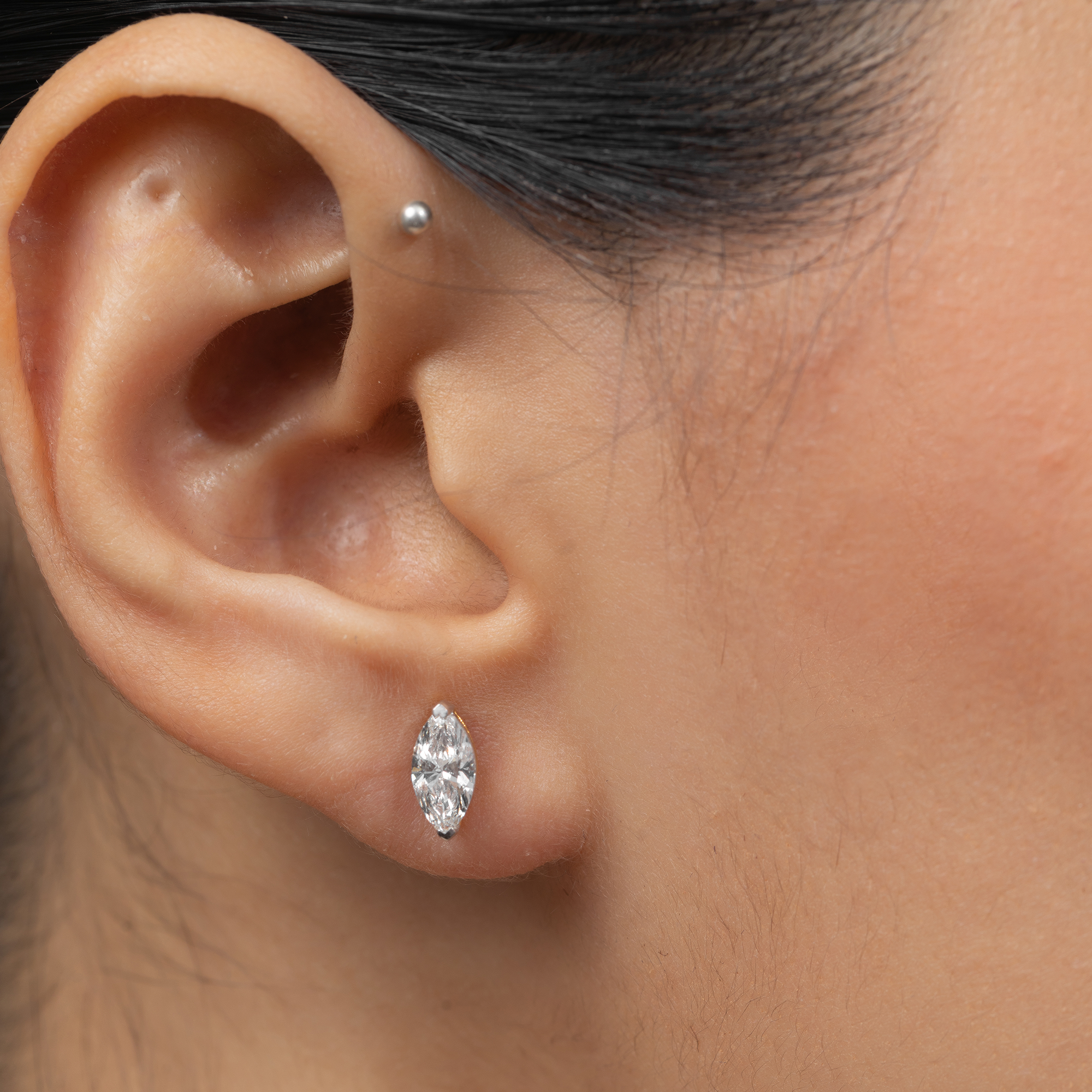 Marquise Solitaire Stud Earrings
