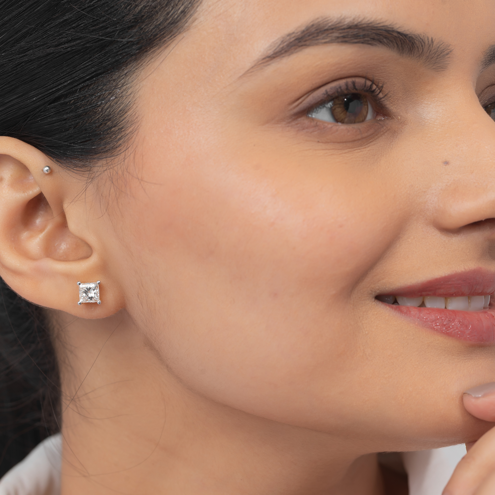 Princess Solitaire Stud Earrings