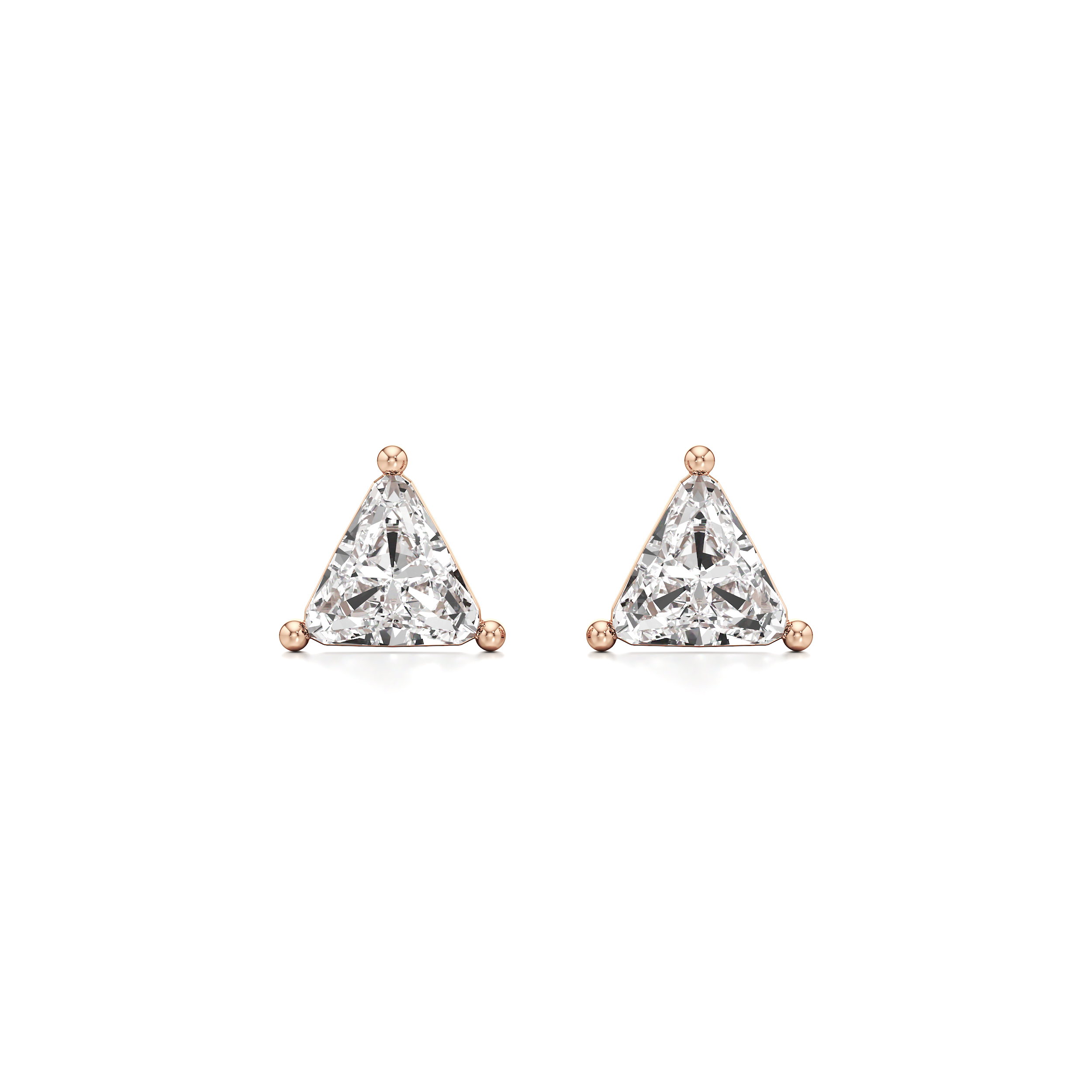 Trillion Cut Solitaire Stud Earrings