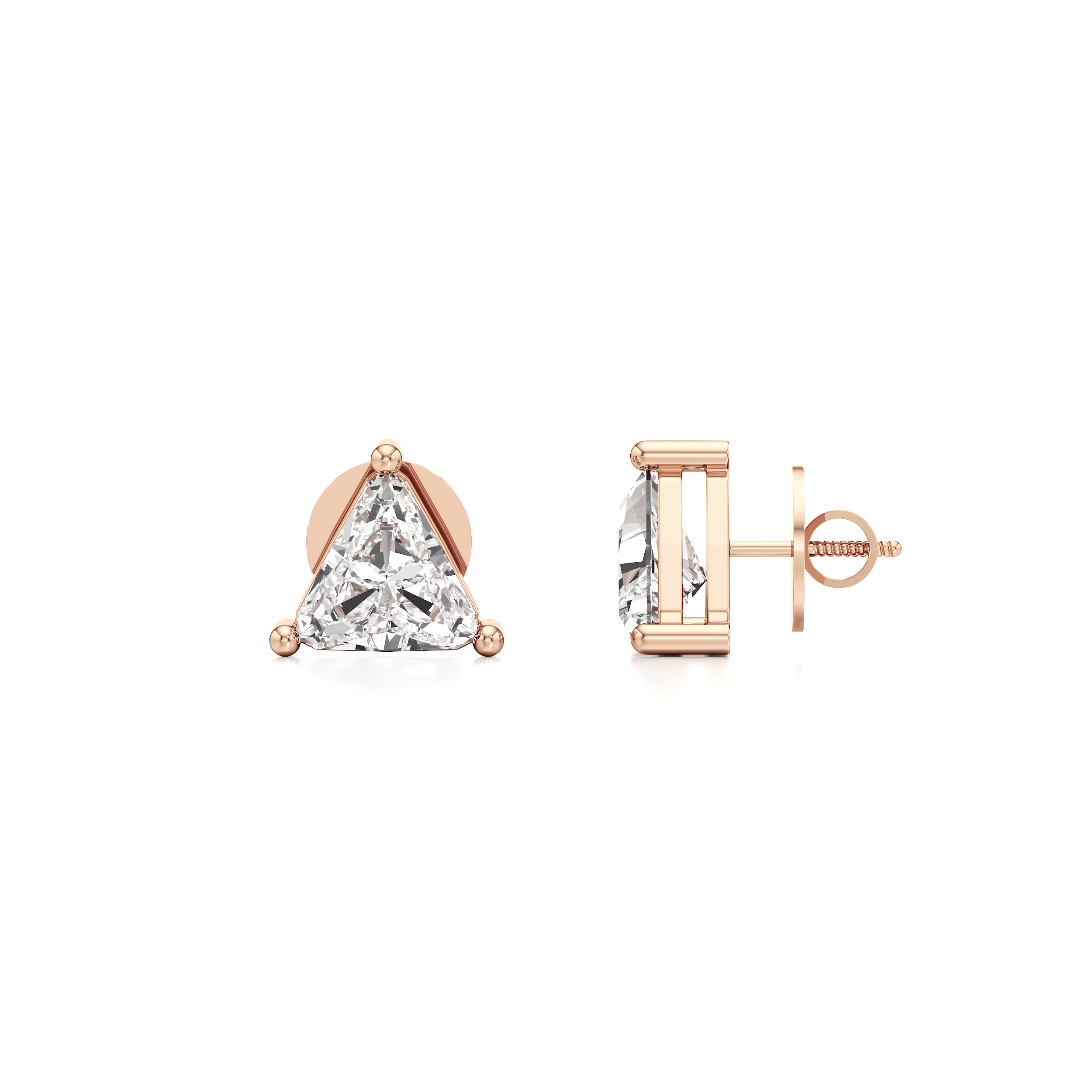 Trillion Cut Solitaire Stud Earrings