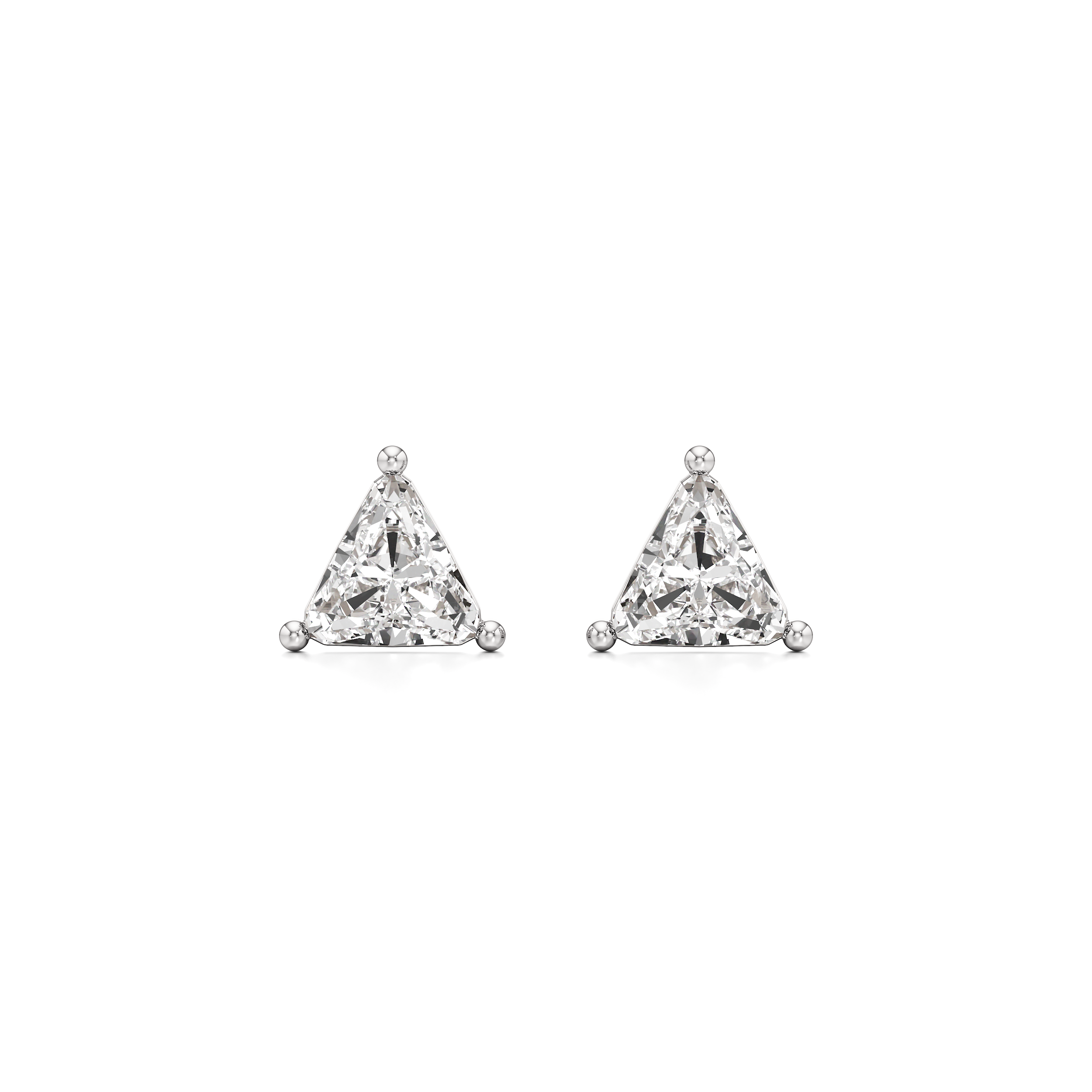 Trillion Cut Solitaire Stud Earrings