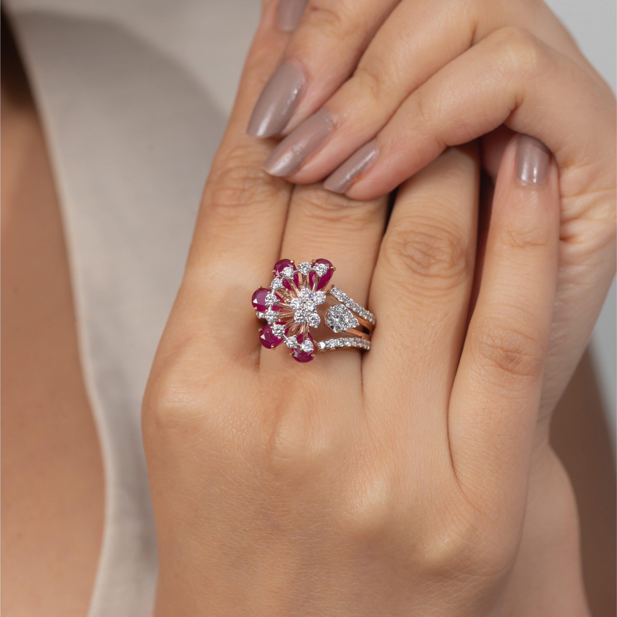 Blushing Fan Ring