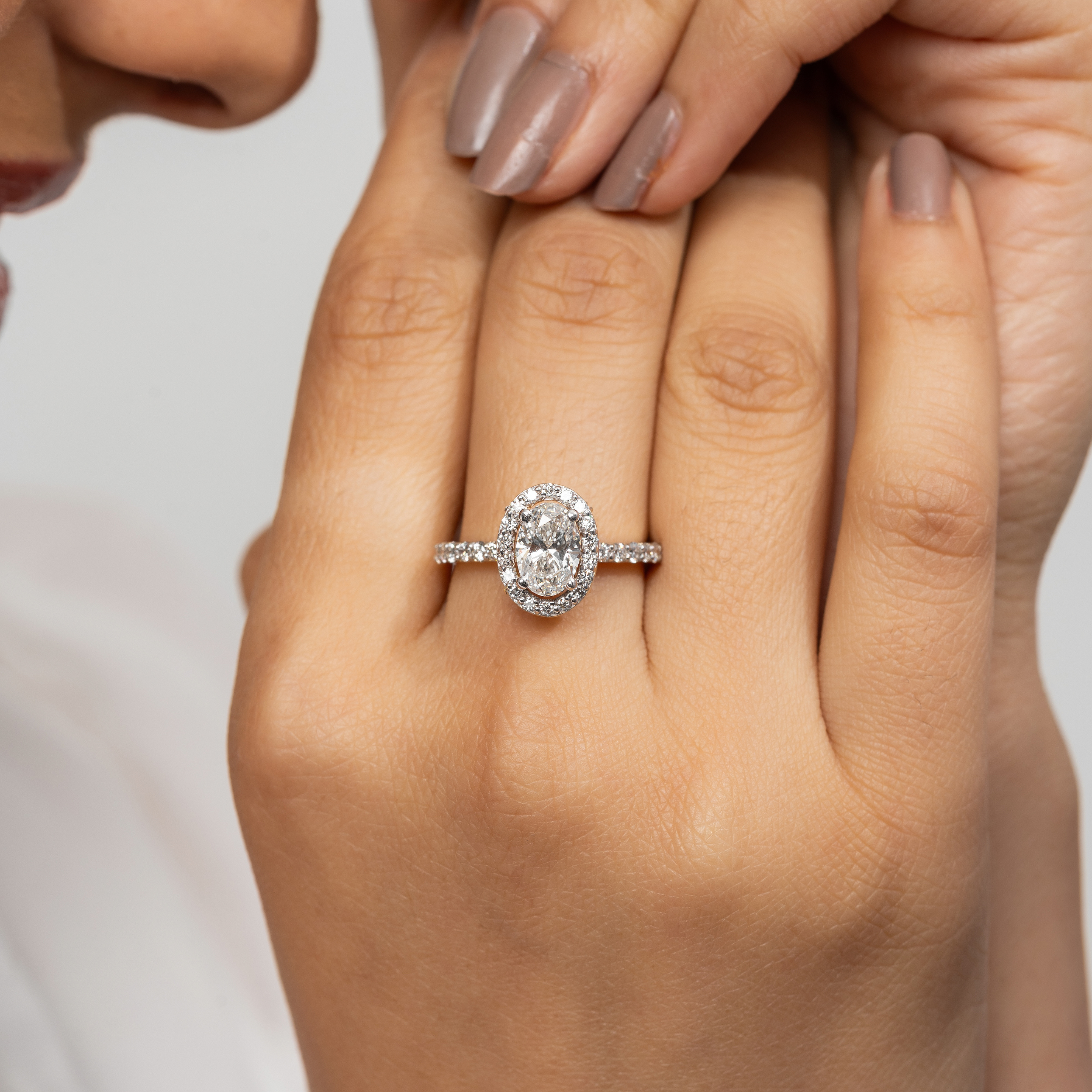 Bedazzled Halo Oval Ring