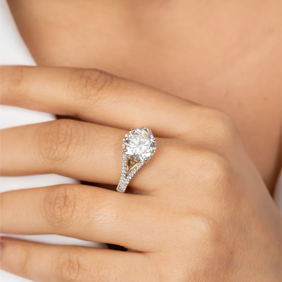 Open Rong Ring Open Solitaire Round Ring