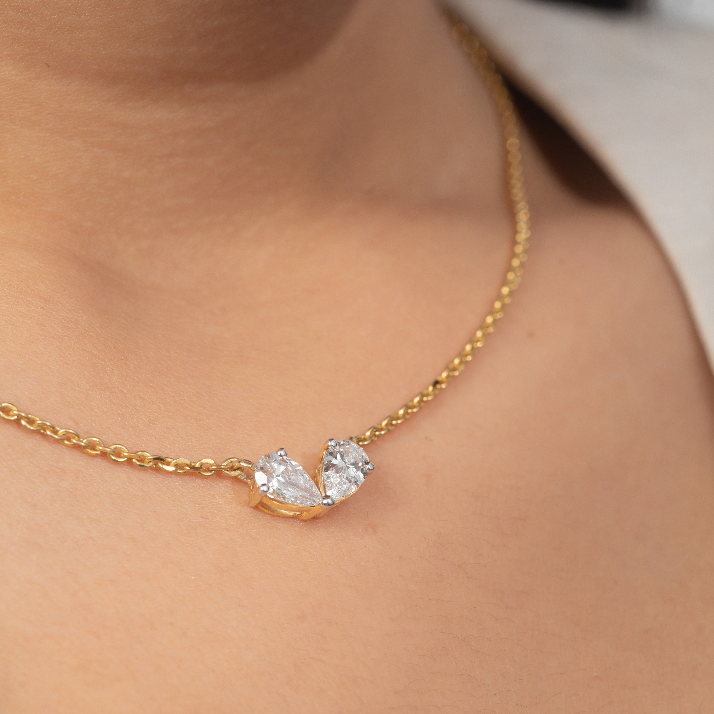 Double Pear Love Chain Pendant