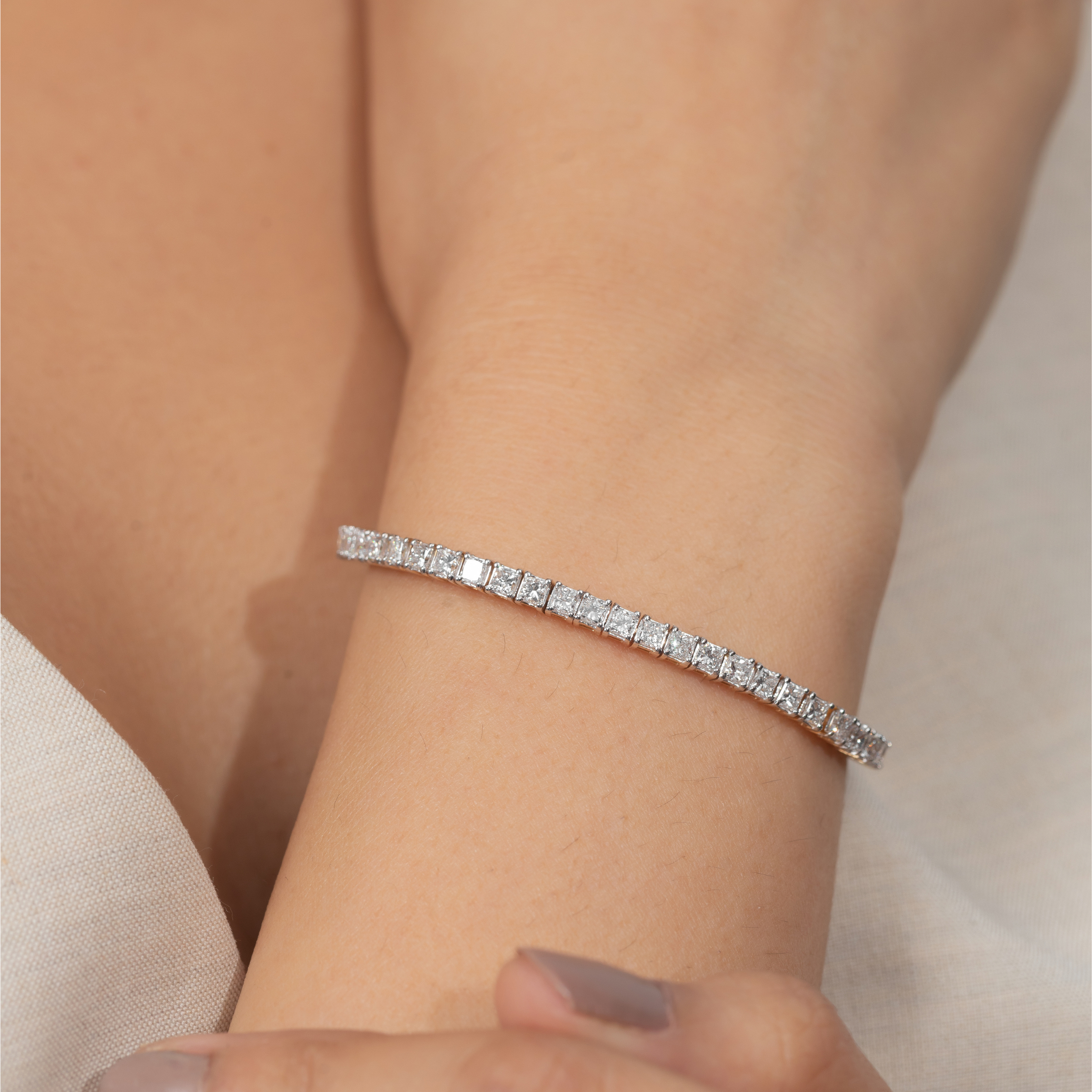 Princess Cut Diamond Tennis Bracelet