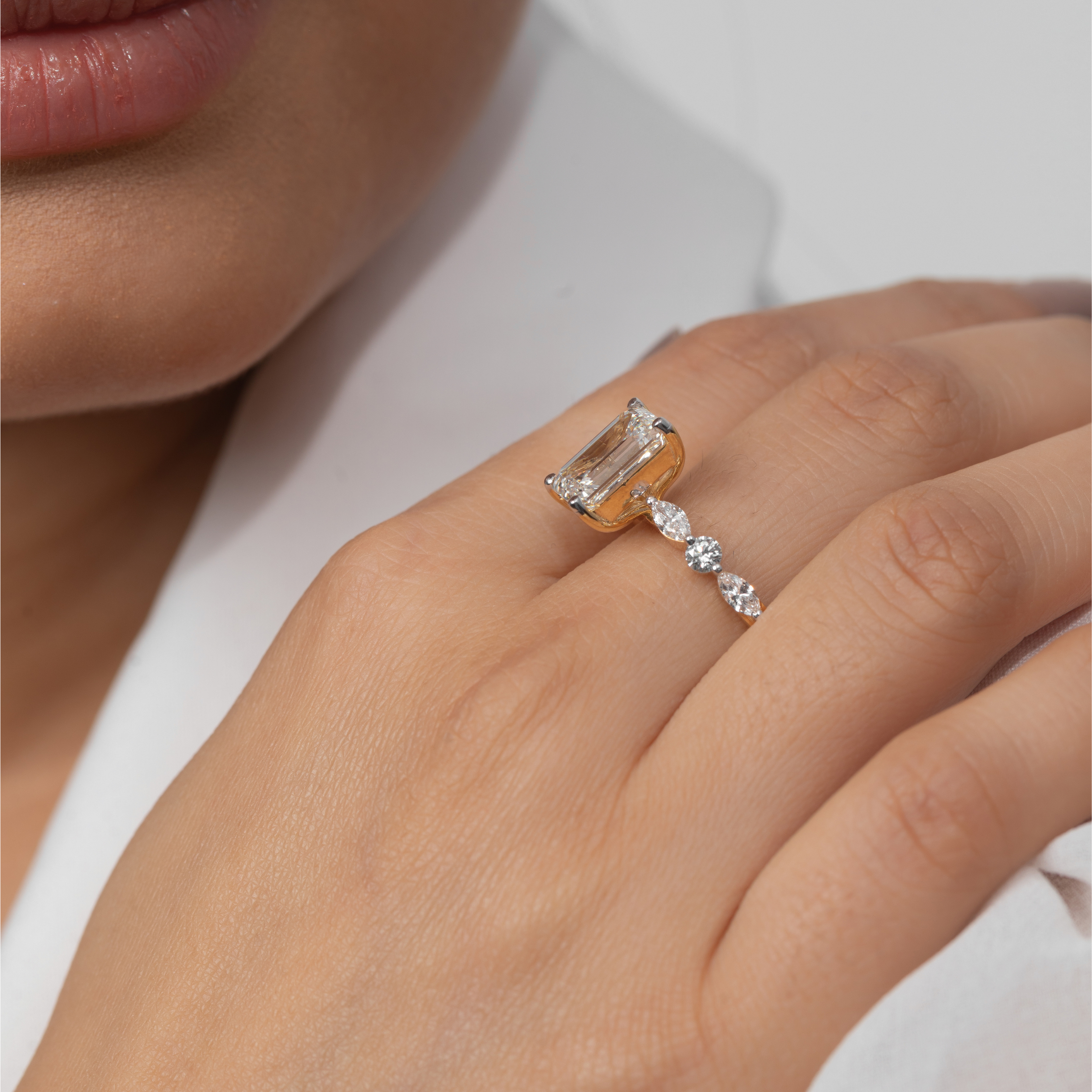 Trinity of Love Emerald Ring