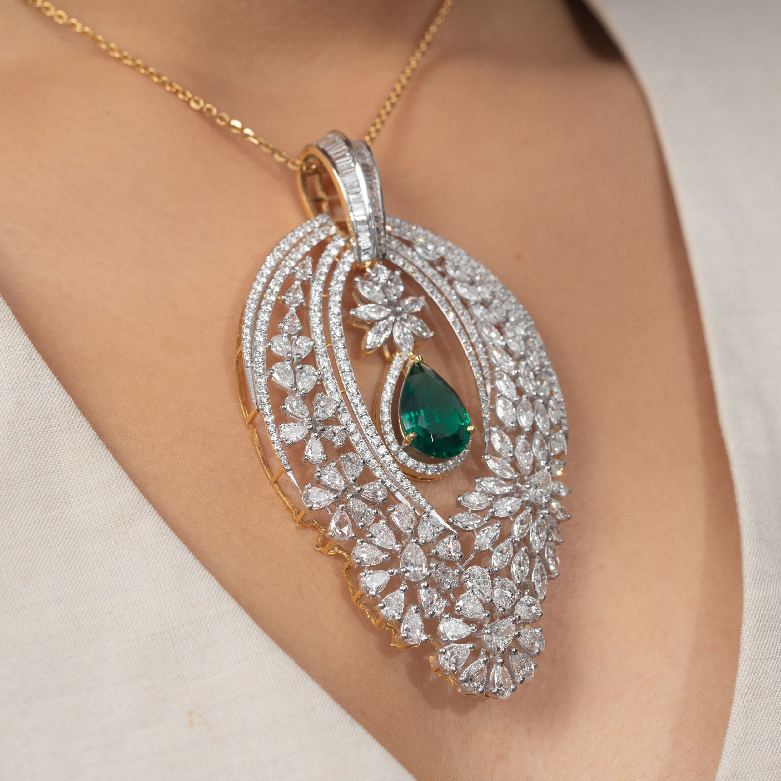 Emerald Drop Empress Pendant