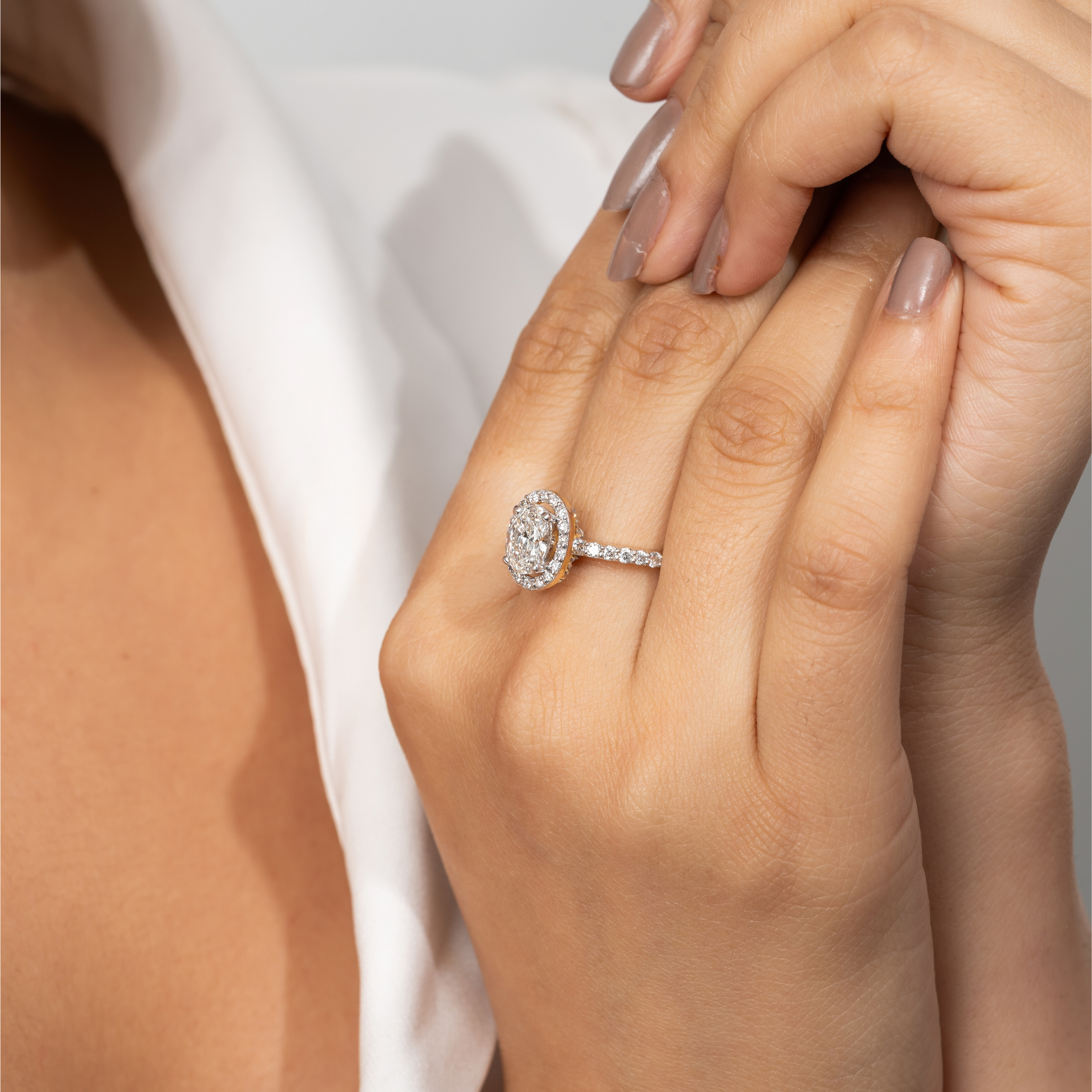 Bedazzled Halo Oval Ring