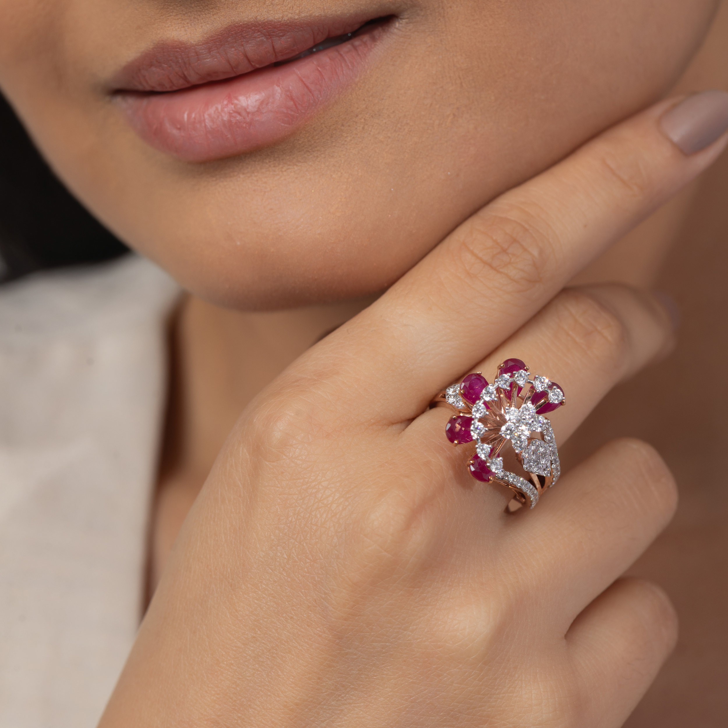Blushing Fan Ring