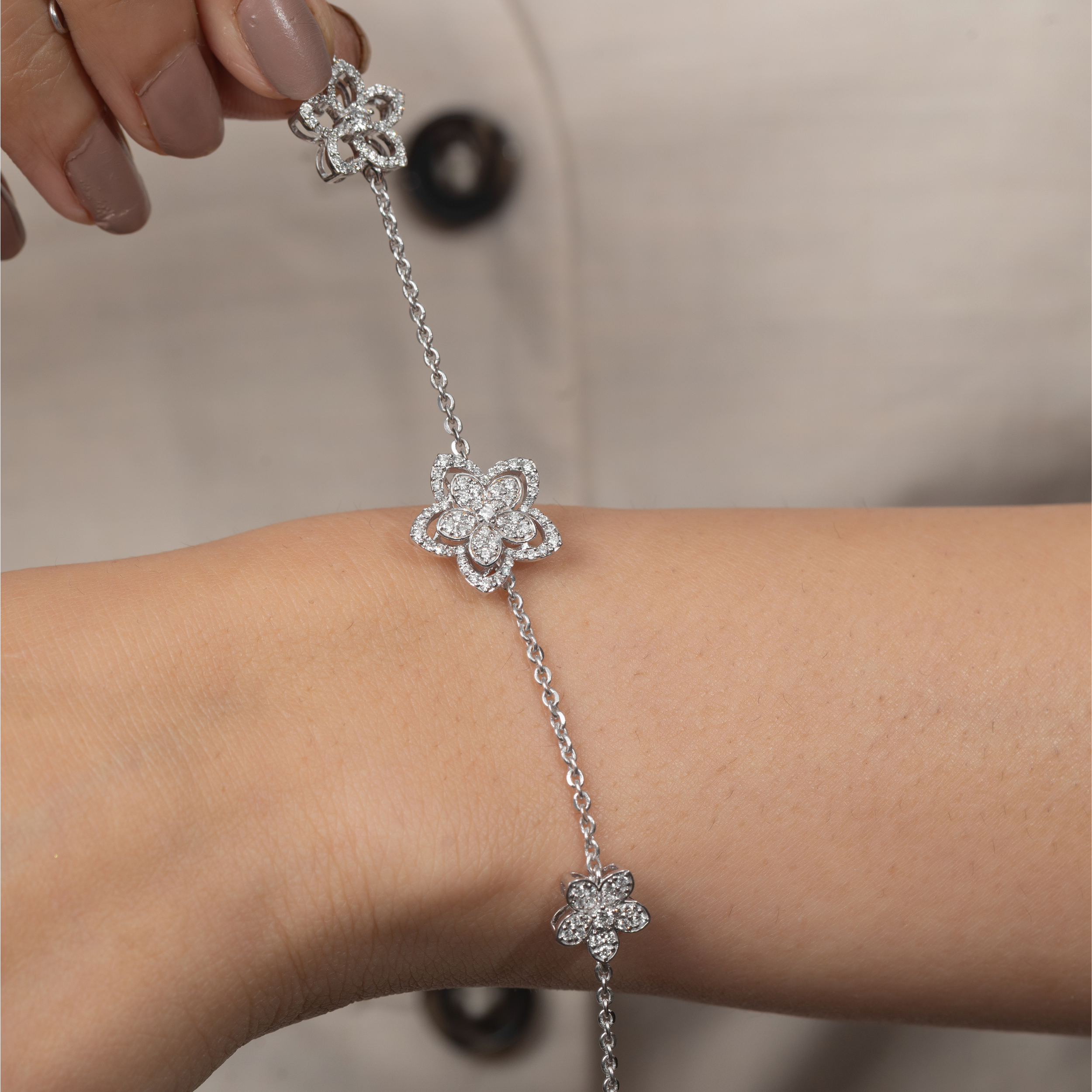 Blooming Flower Tennis Bracelet