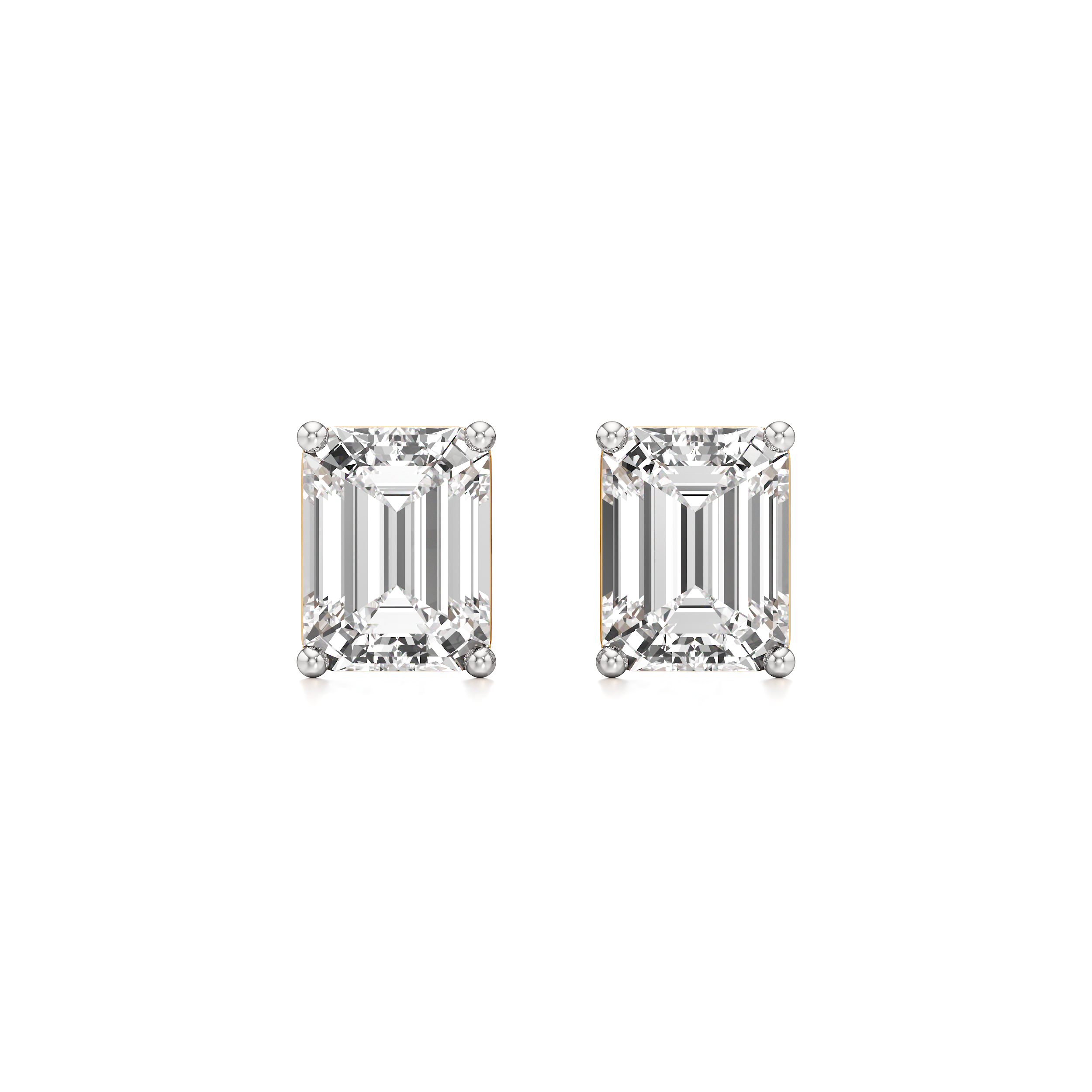 Emerald Solitaire Stud Earrings