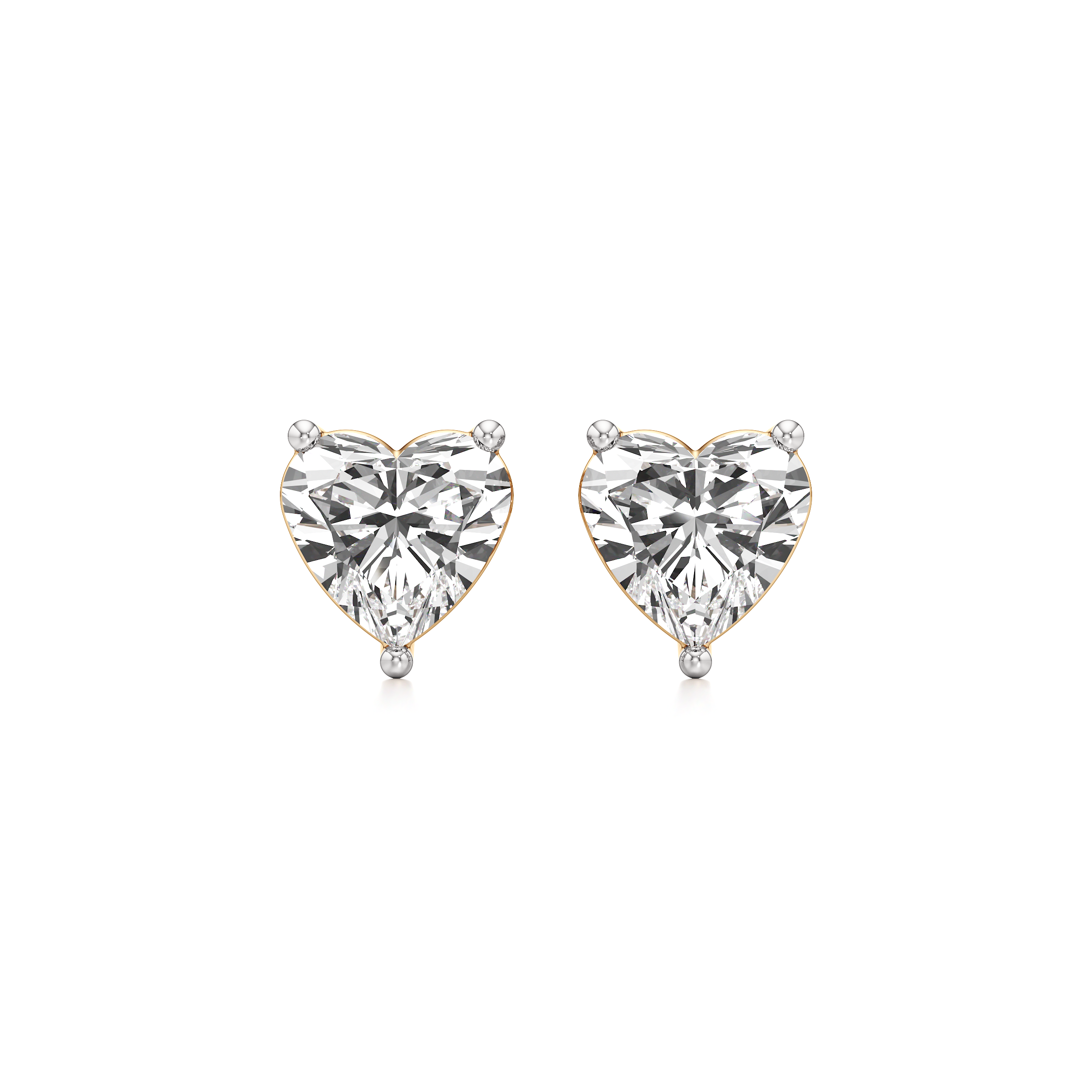 Heart Solitaire Stud Earrings