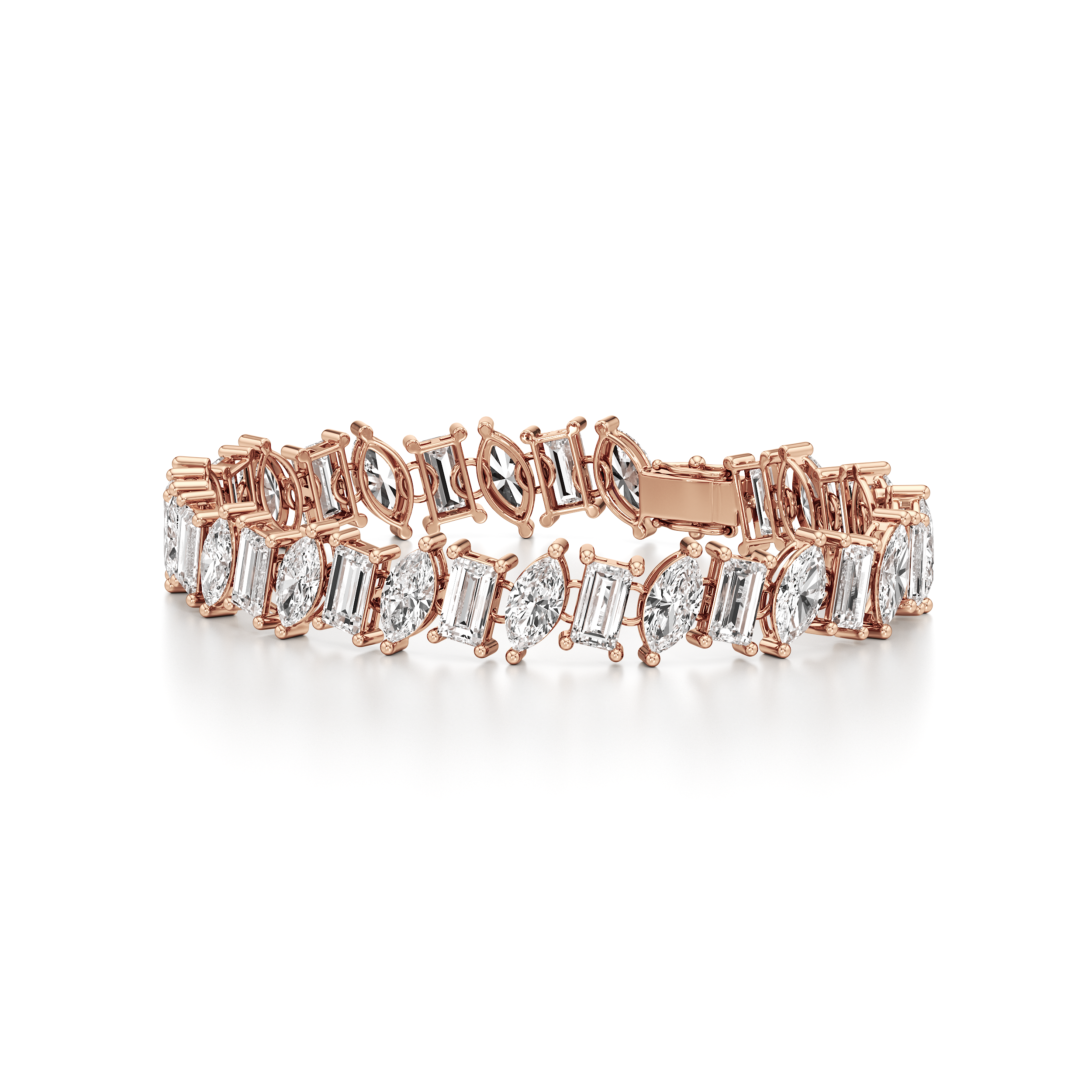 Emerald Marquise Alternating Tennis Bracelet