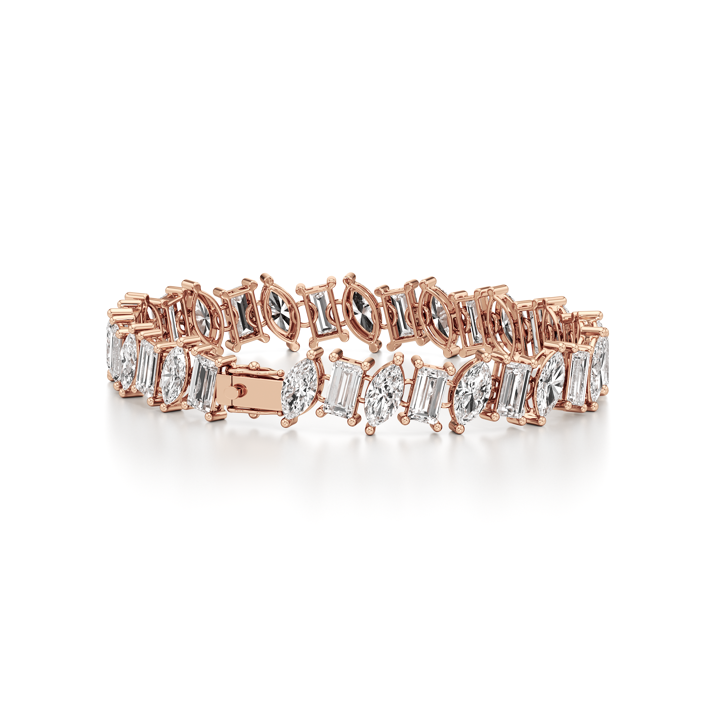 Emerald Marquise Alternating Tennis Bracelet