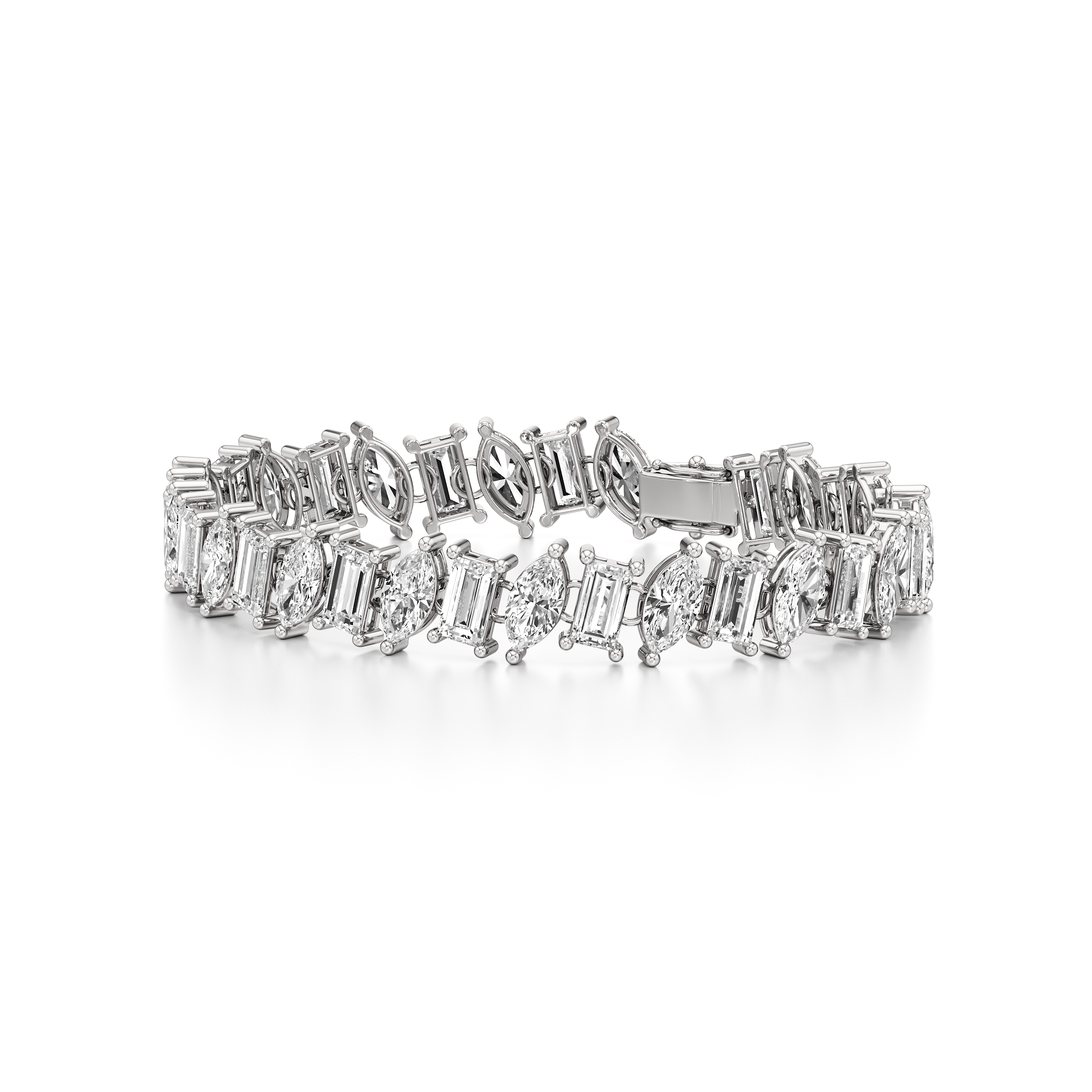 Emerald Marquise Alternating Tennis Bracelet