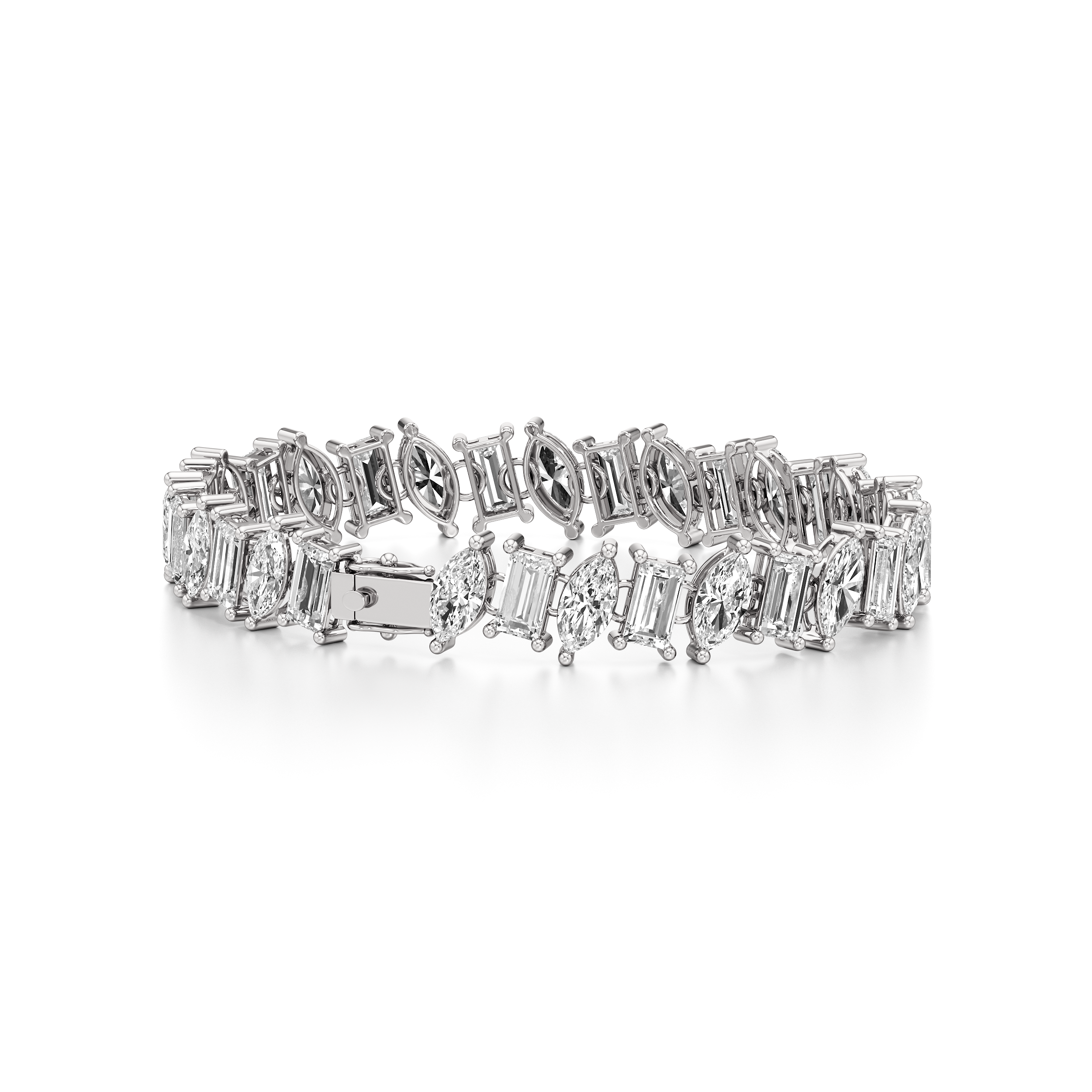 Emerald Marquise Alternating Tennis Bracelet