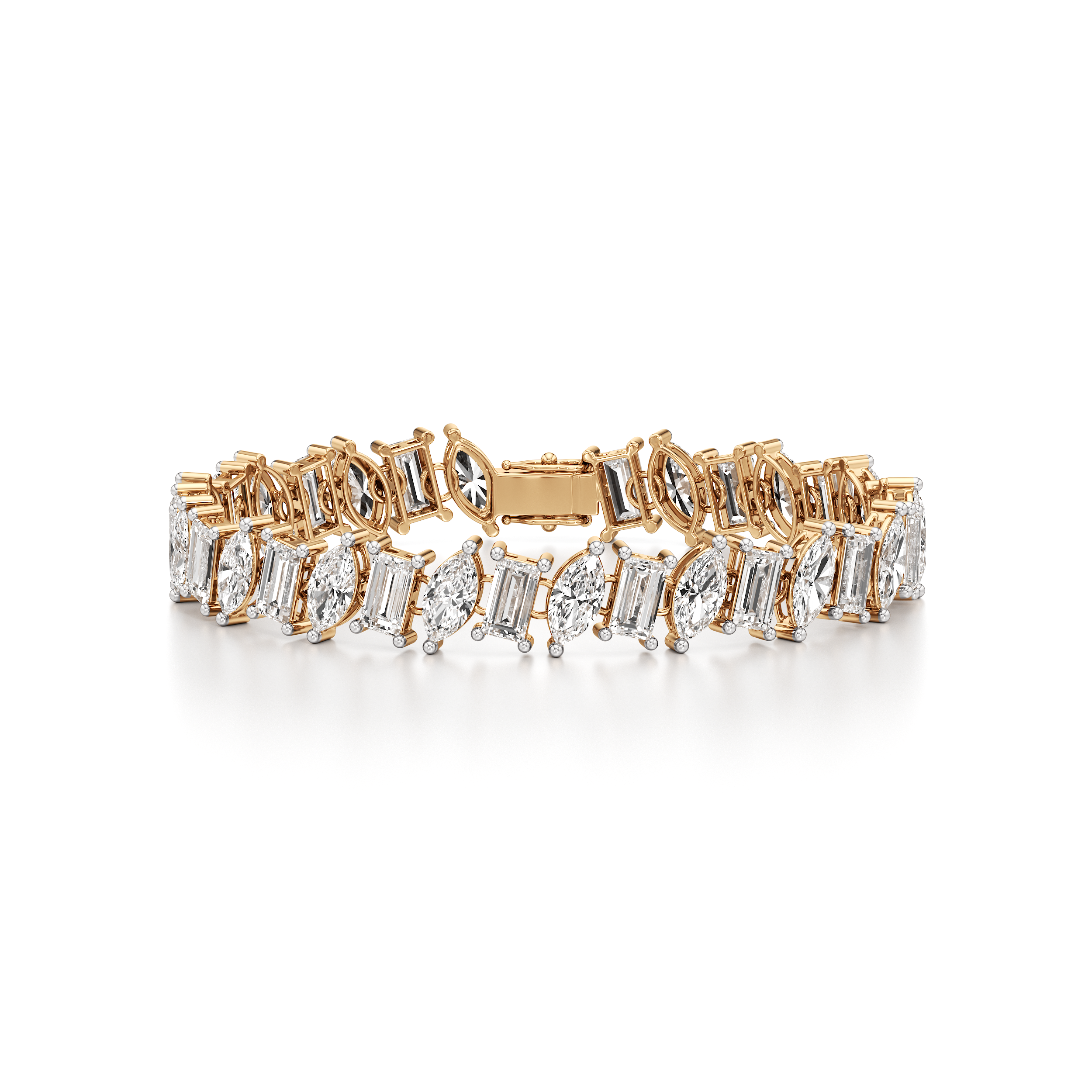Emerald Marquise Alternating Tennis Bracelet