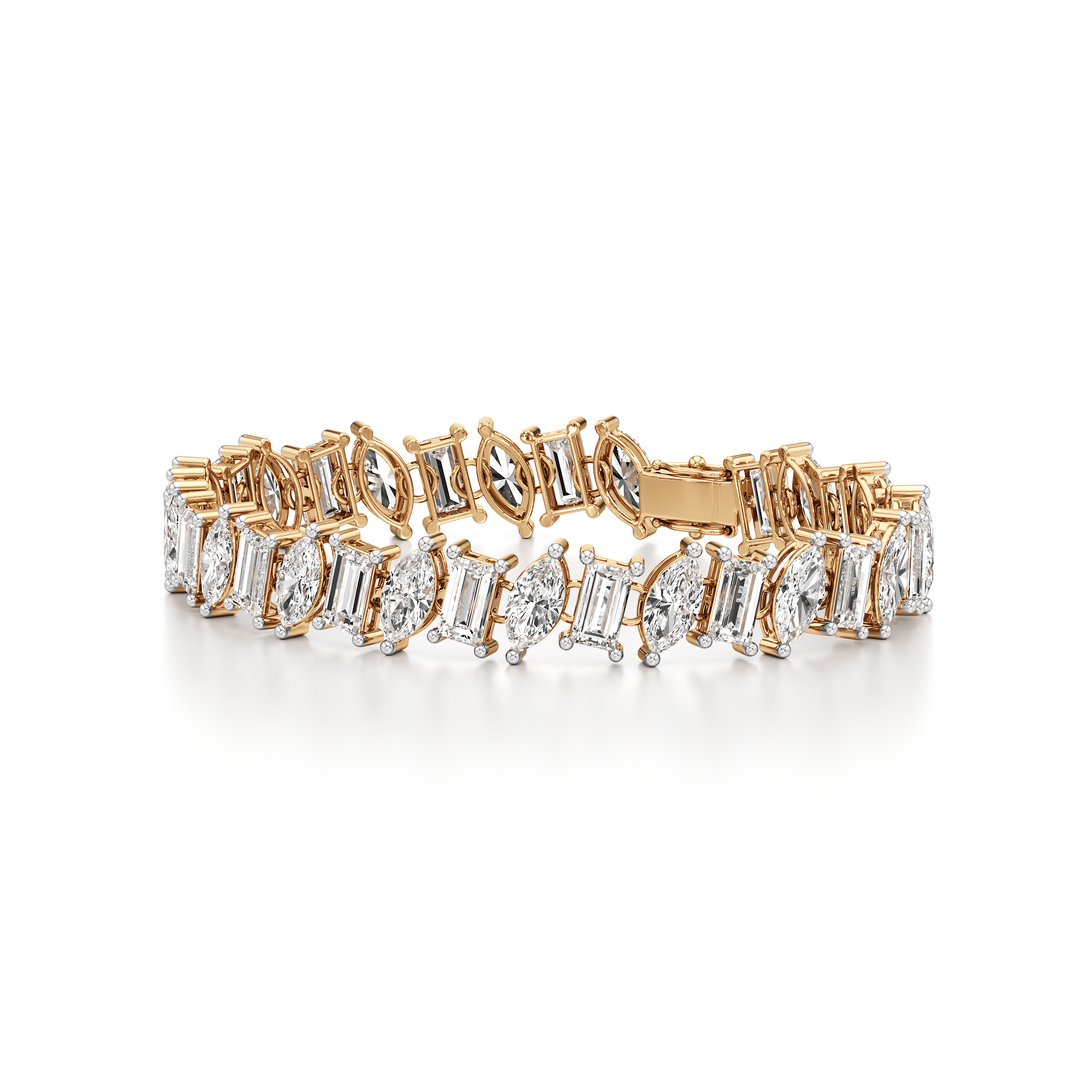 Emerald Marquise Alternating Tennis Bracelet