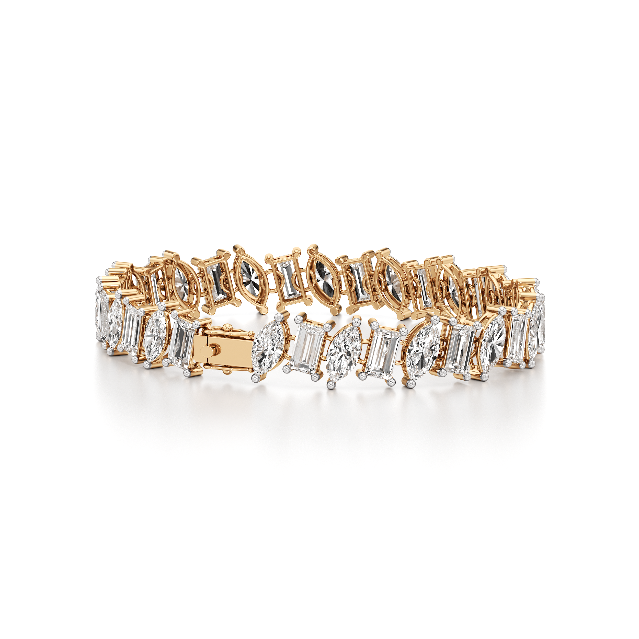 Emerald Marquise Alternating Tennis Bracelet