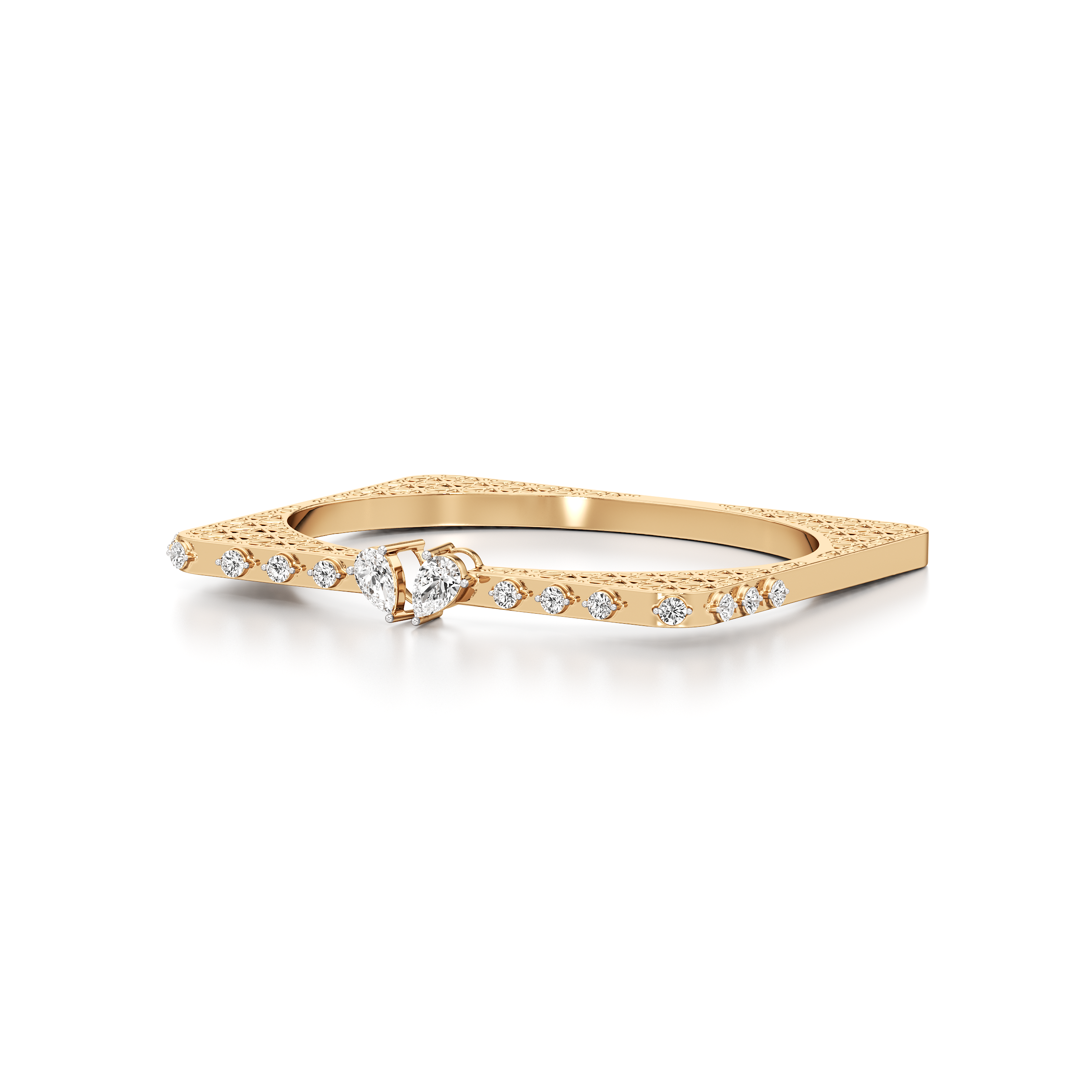 Heart Designer Bangle Bracelet