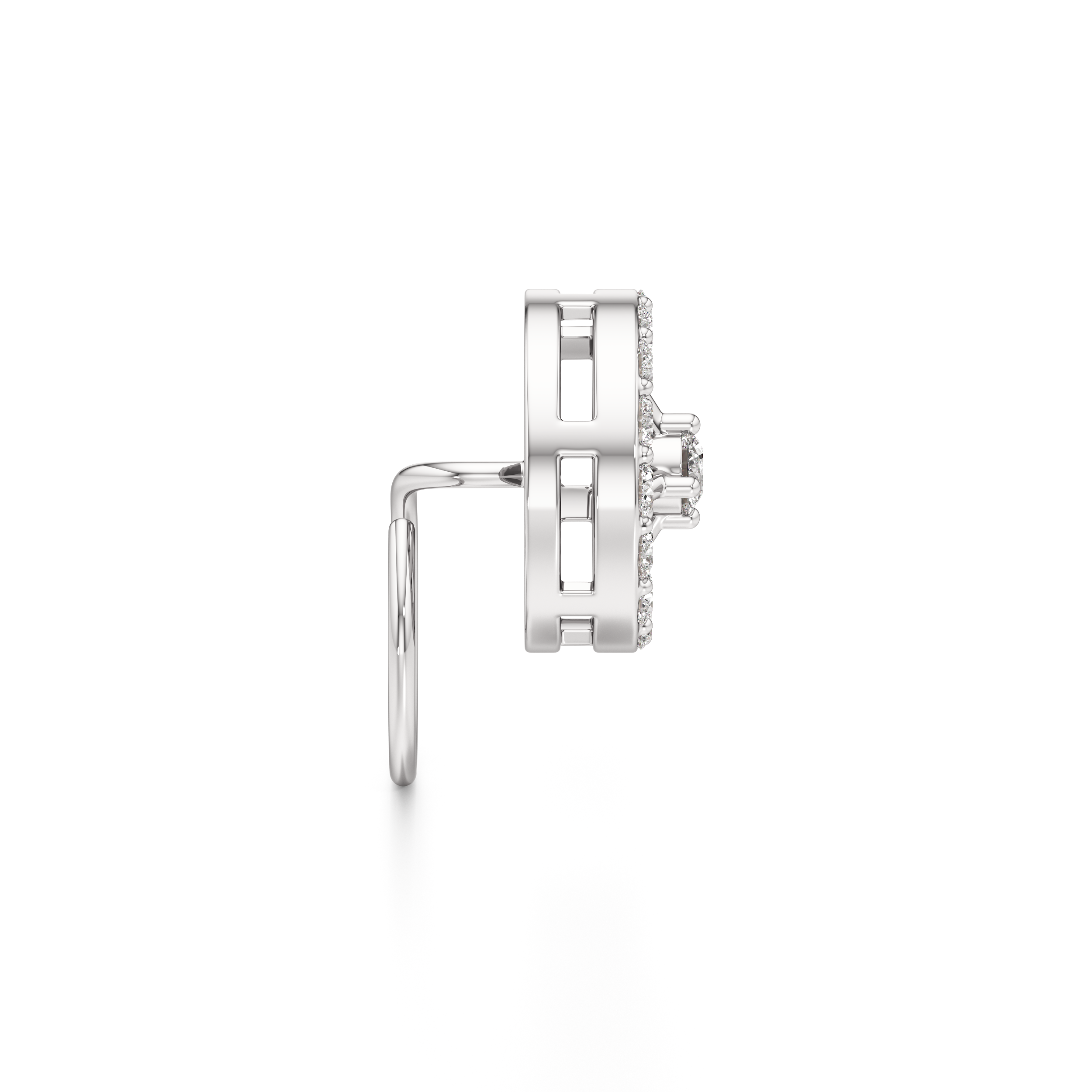 Round Halo Nose Pin