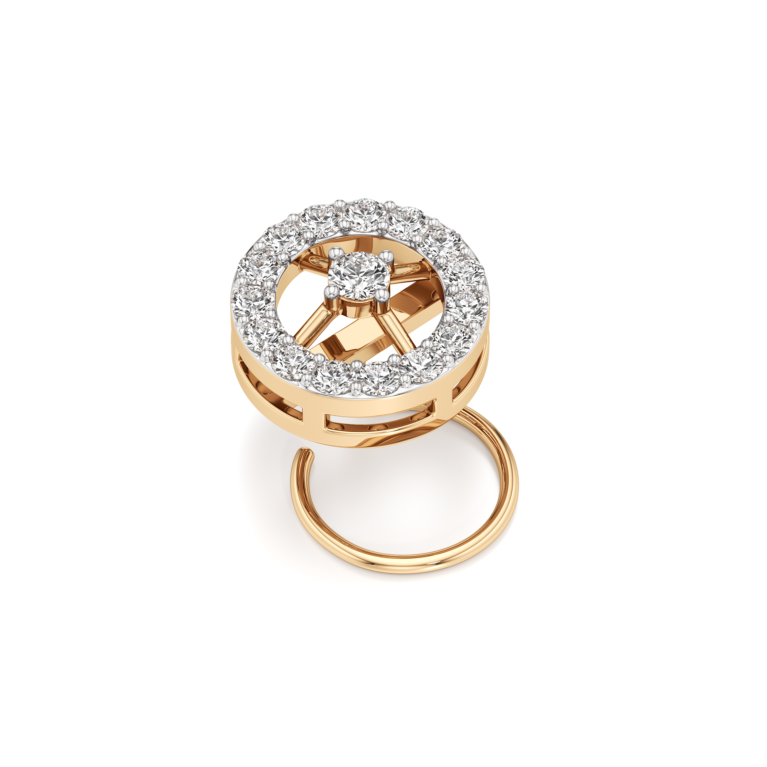 Round Halo Nose Pin