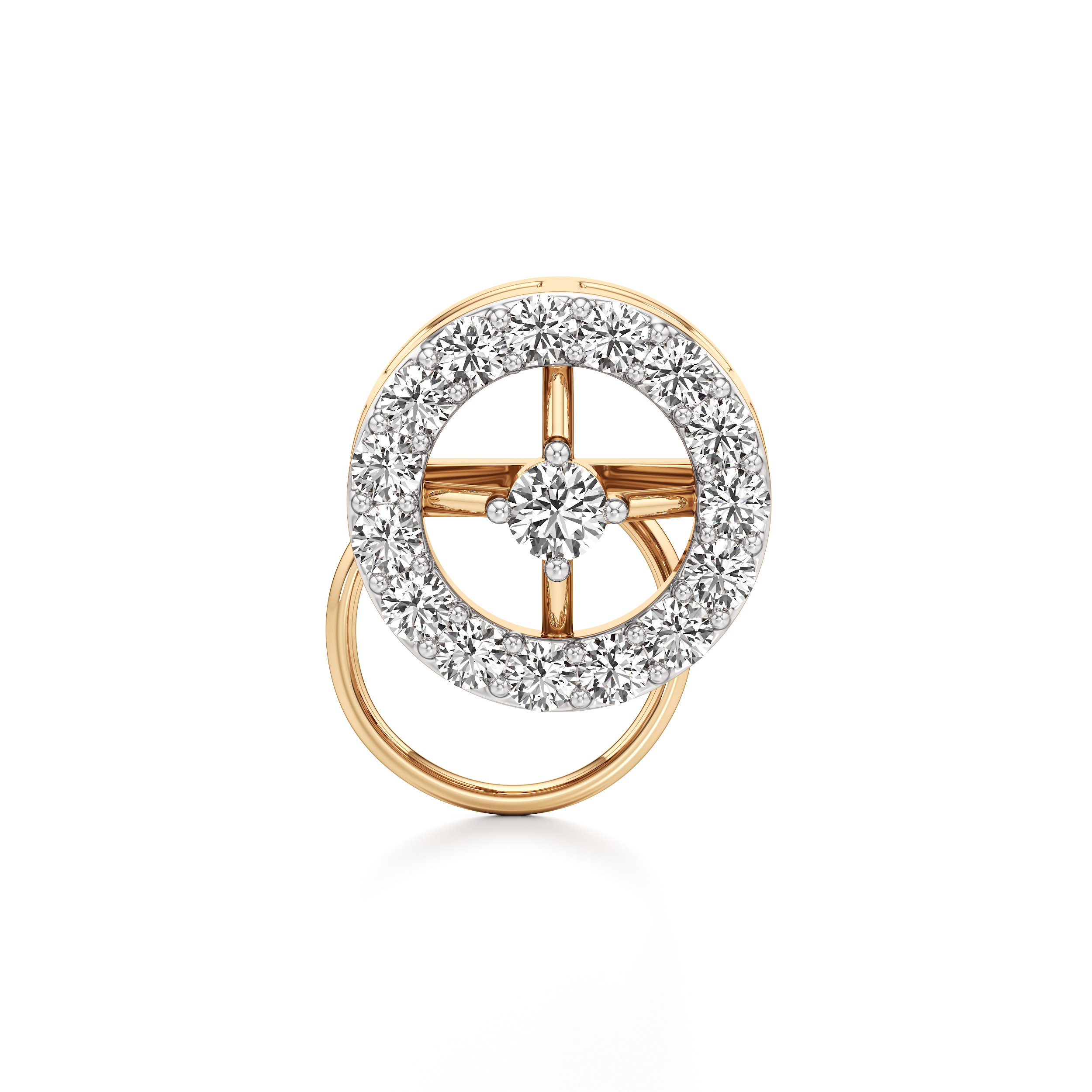 Round Halo Nose Pin
