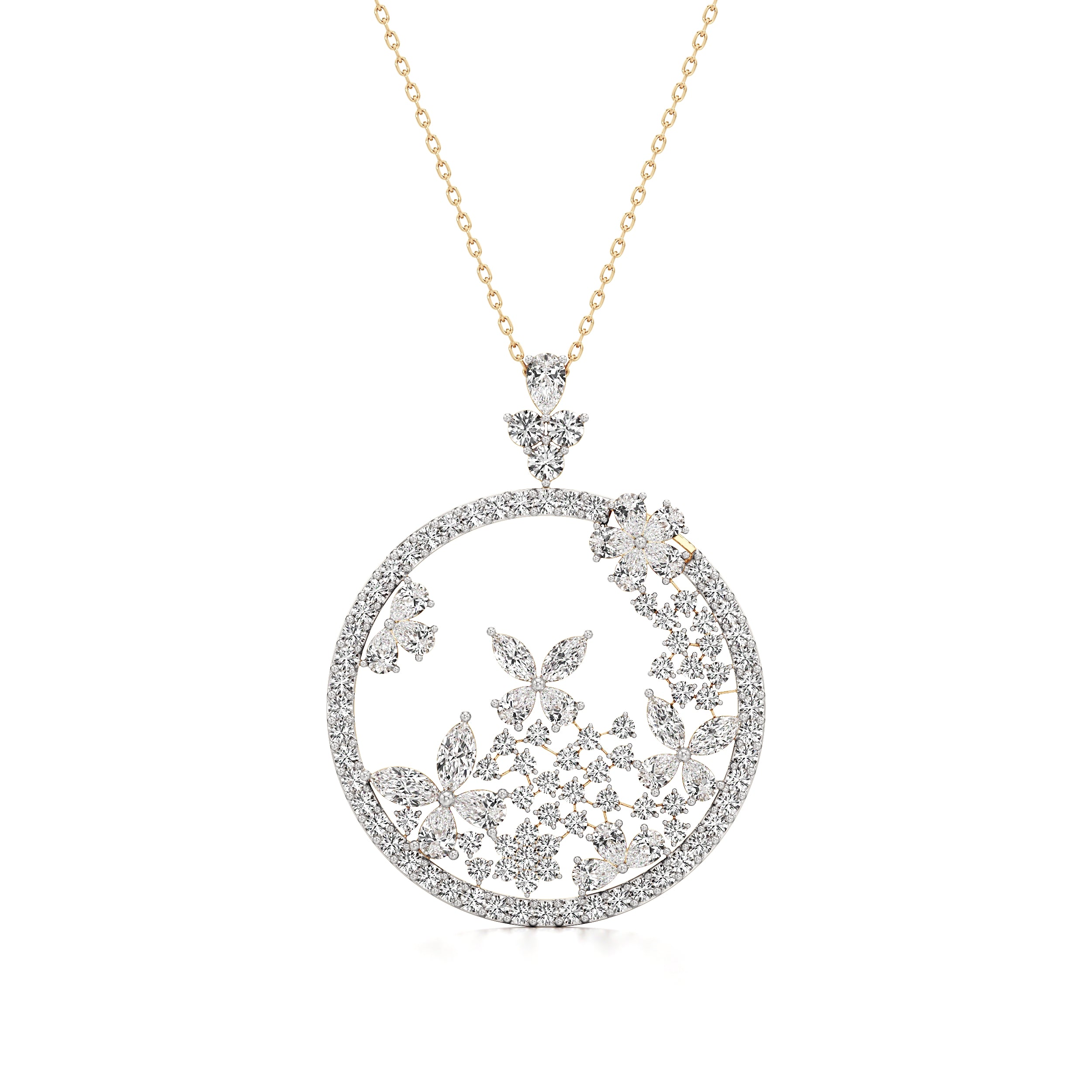 Blossom Diamond & Ruby Pendant
