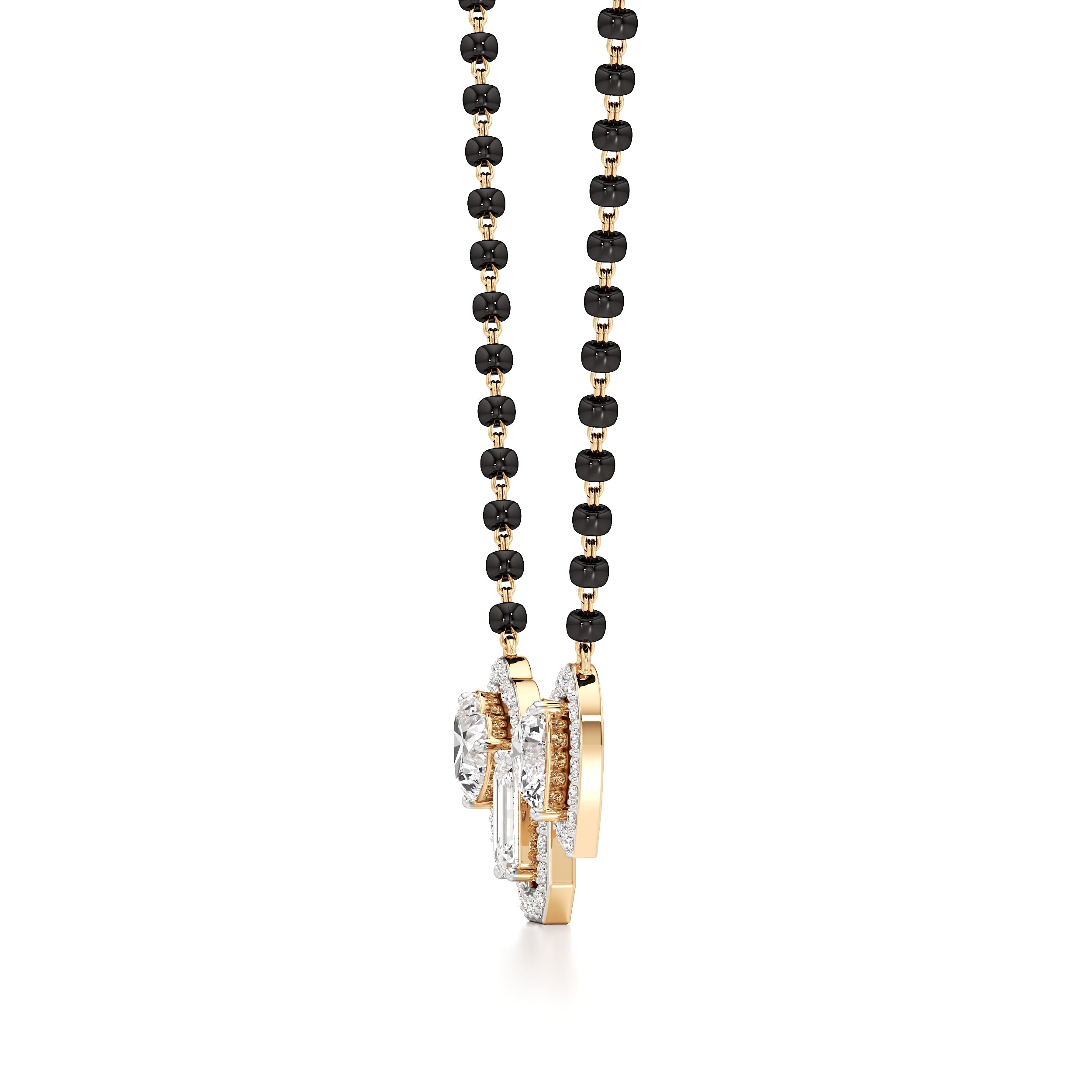 Heart & Emerald Trinity Mangalsutra