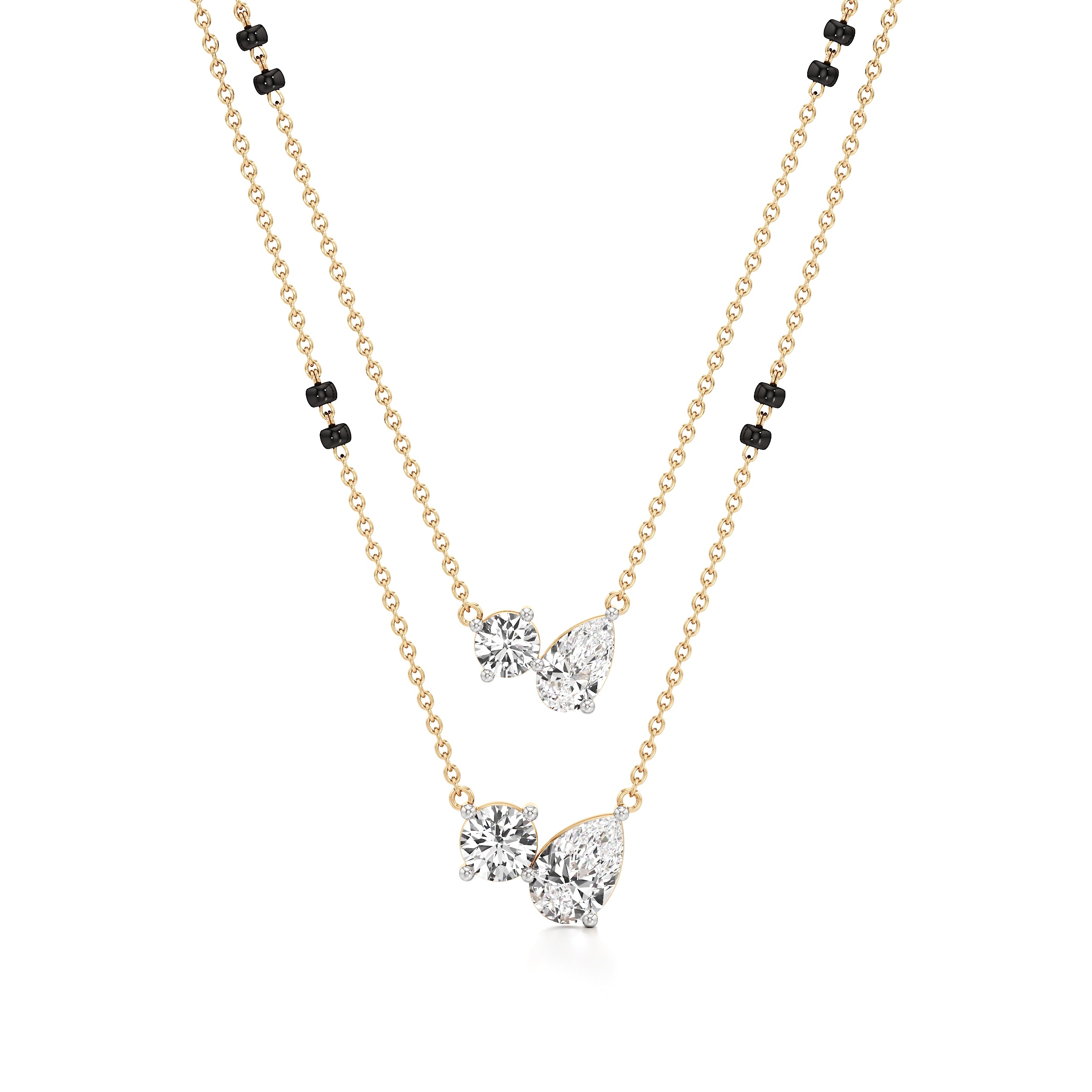 Double Layer Diamond Mangalsutra