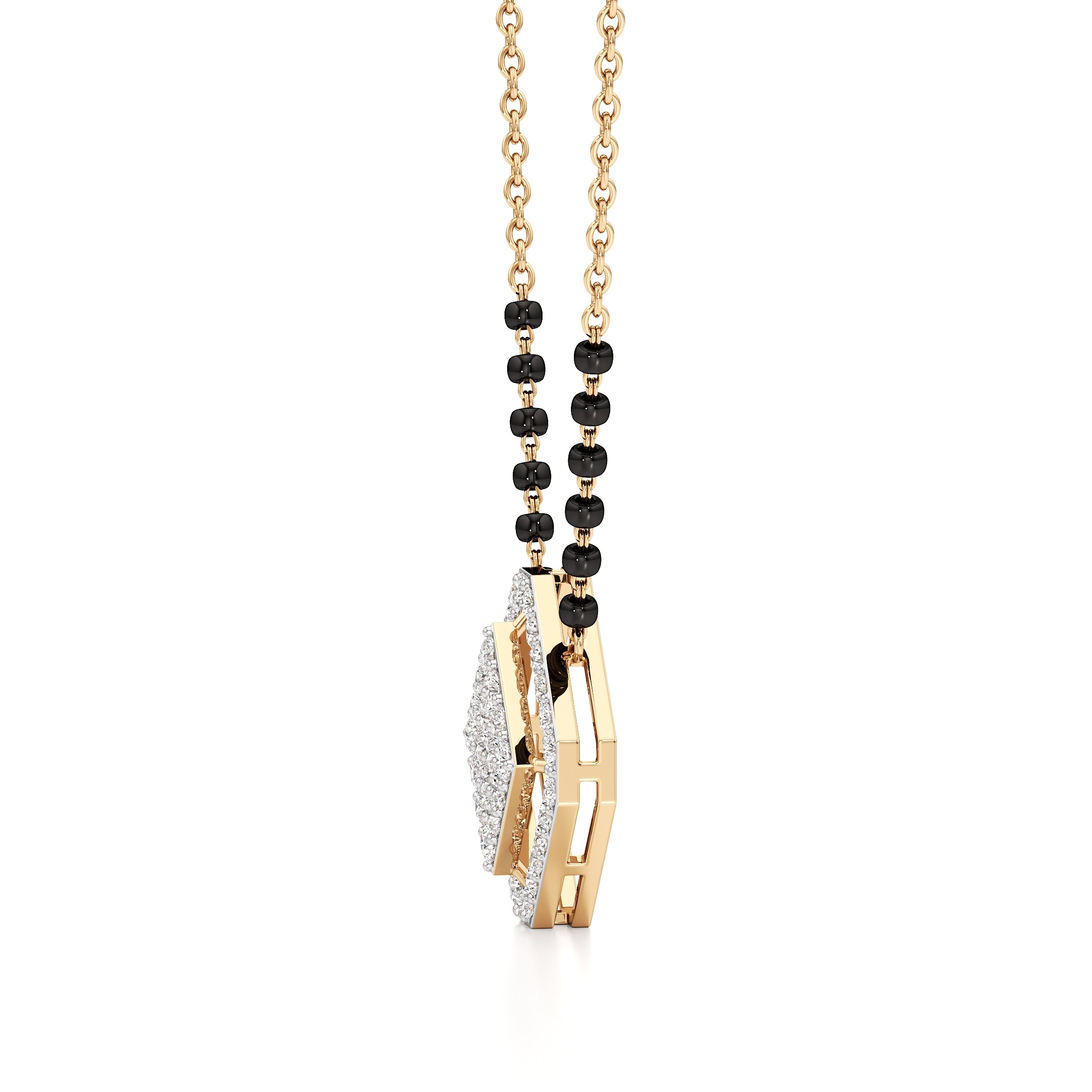 Square Halo Diamond Mangalsutra