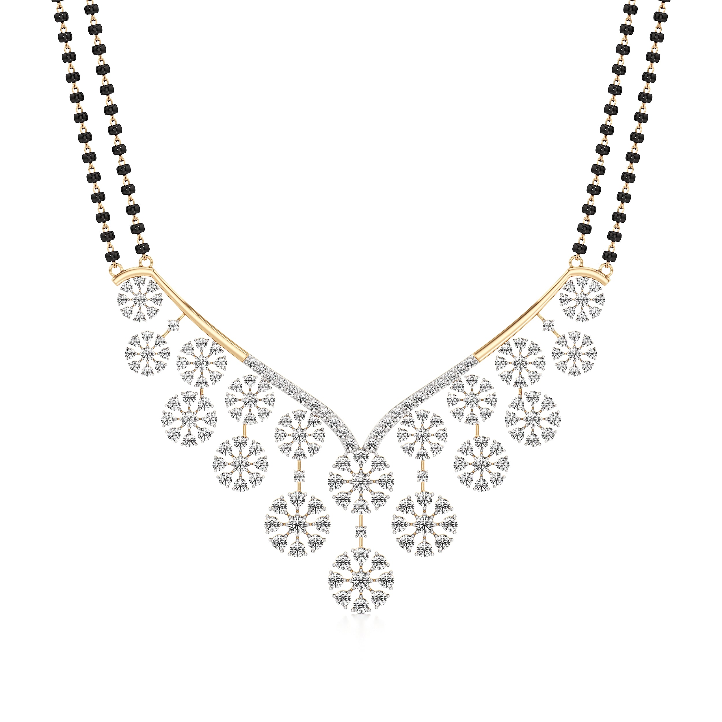 Floral Cluster Diamond Mangalsutra