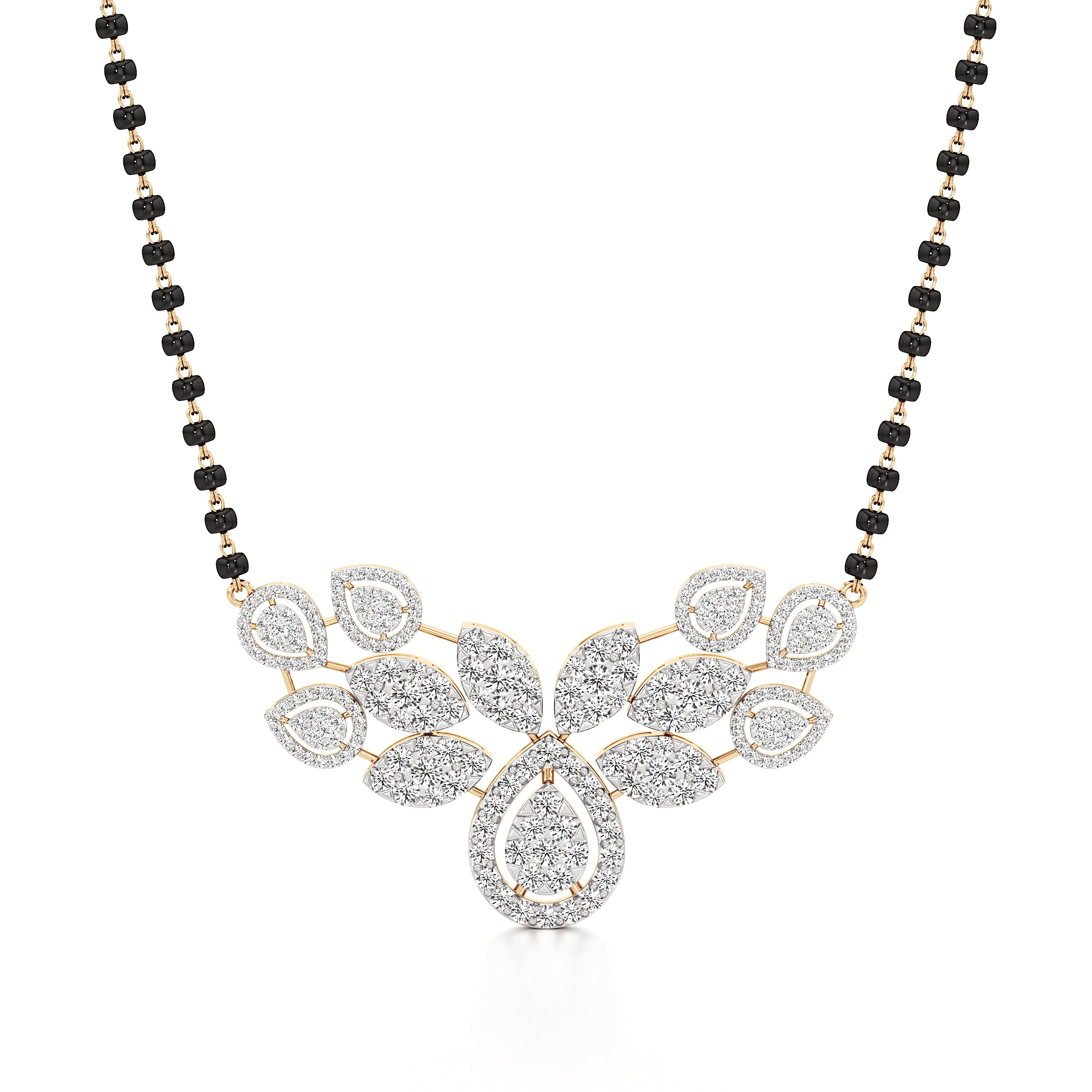 Leaf Cluster Diamond Mangalsutra