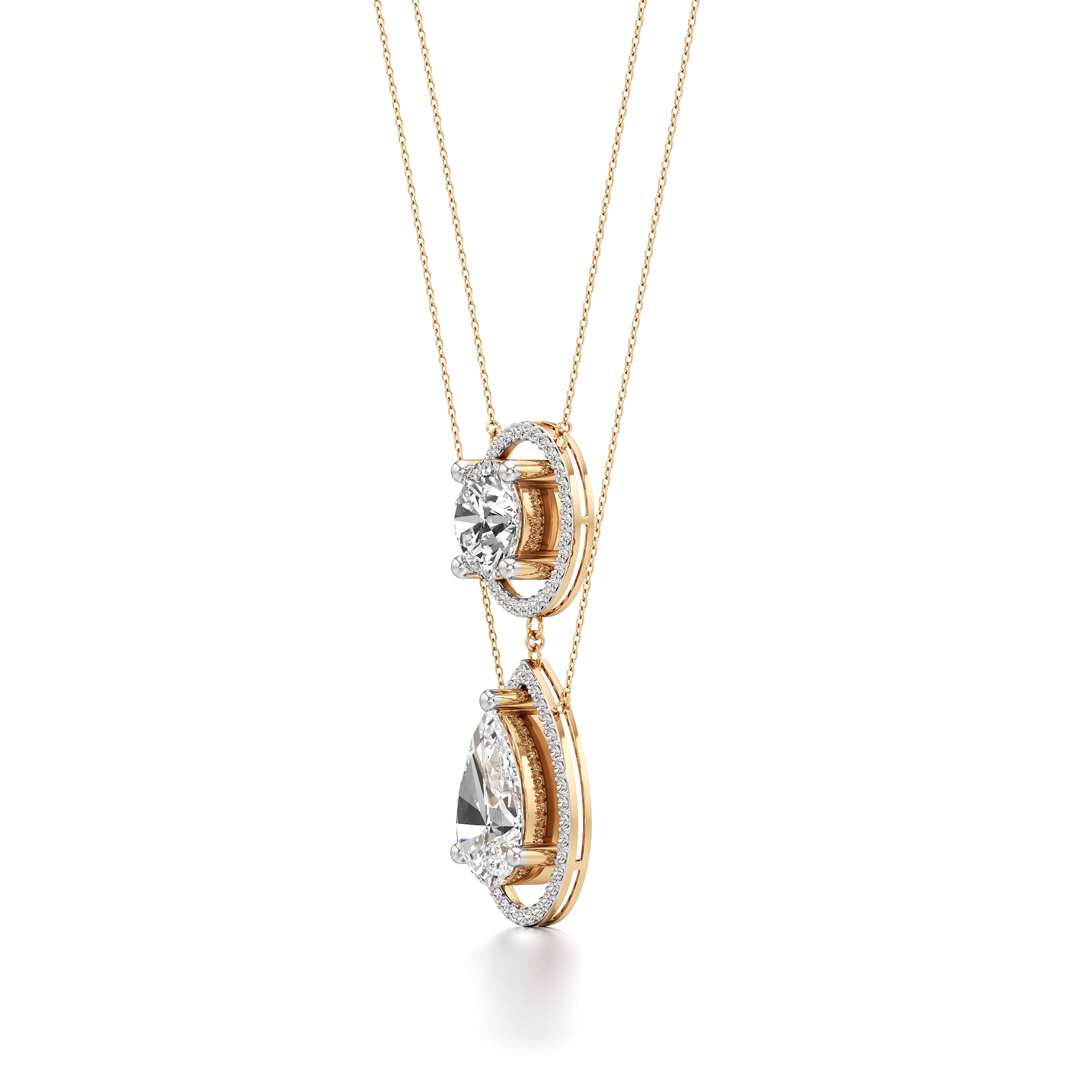 Double Layer Diamond Chain Pendant
